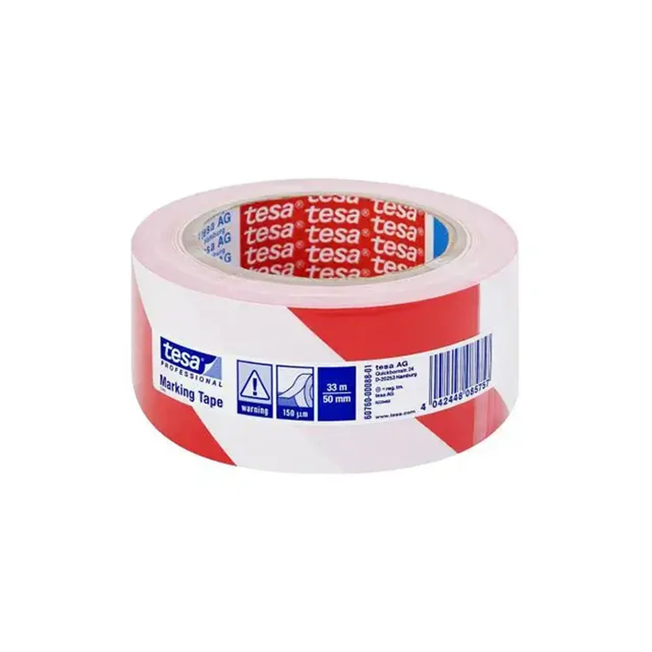 Bandă adezivă 60760/226 50 mm x 33 m Roșu/Alb Tesa