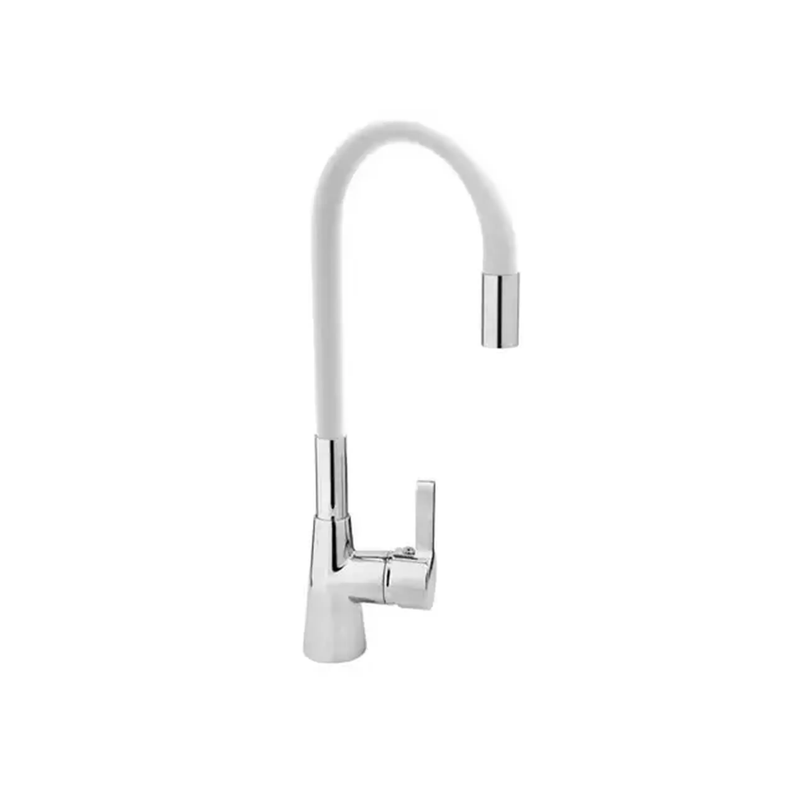 Baterie pentru bucătărie cu gât flexibil 477 mm Alamă/Silicon Fala - Culoare Alb