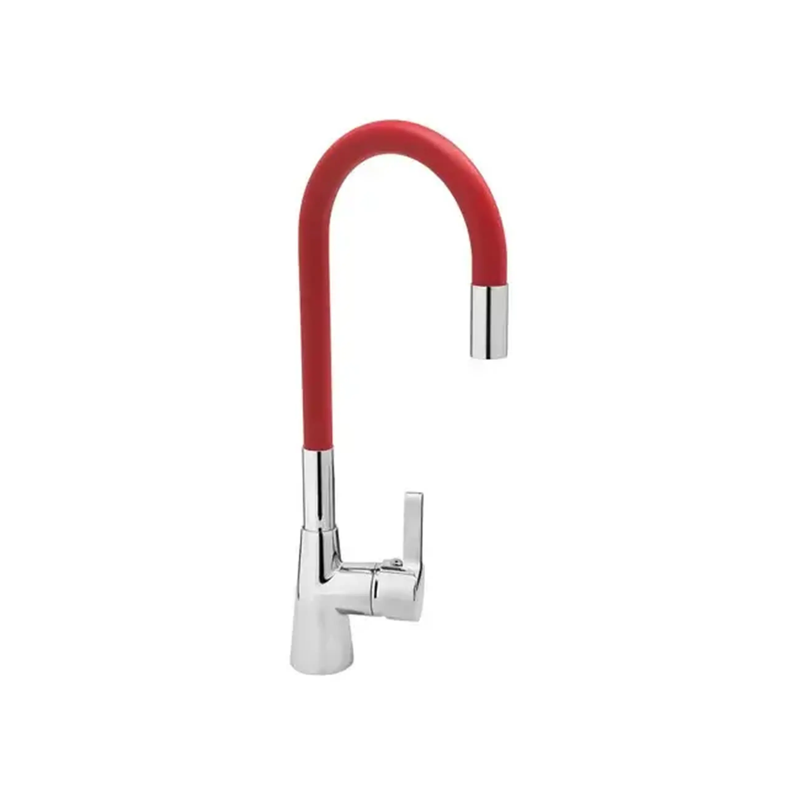 Baterie pentru bucătărie cu gât flexibil 477 mm Alamă/Silicon Fala - Culoare Roșu