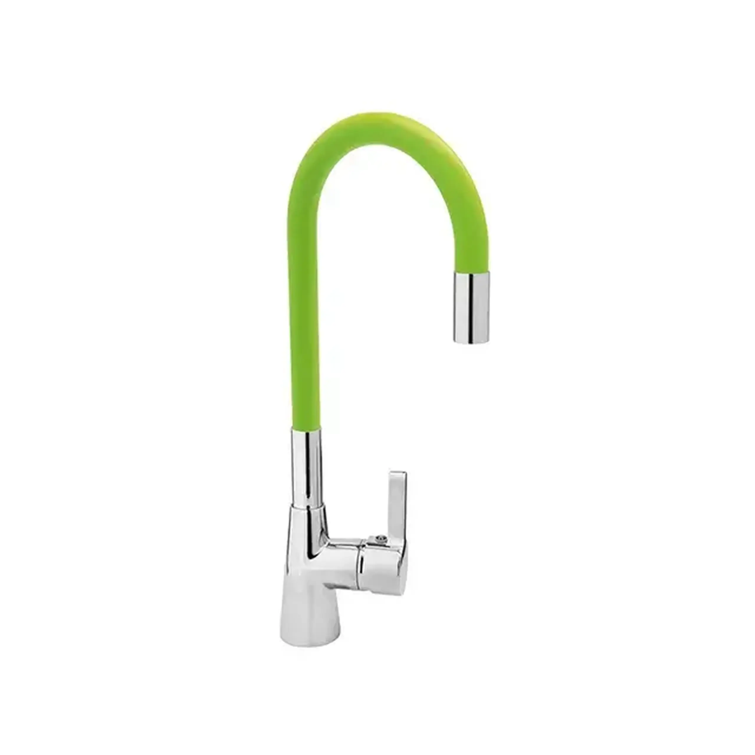 Baterie pentru bucătărie cu gât flexibil 477 mm Alamă/Silicon Fala - Culoare Verde