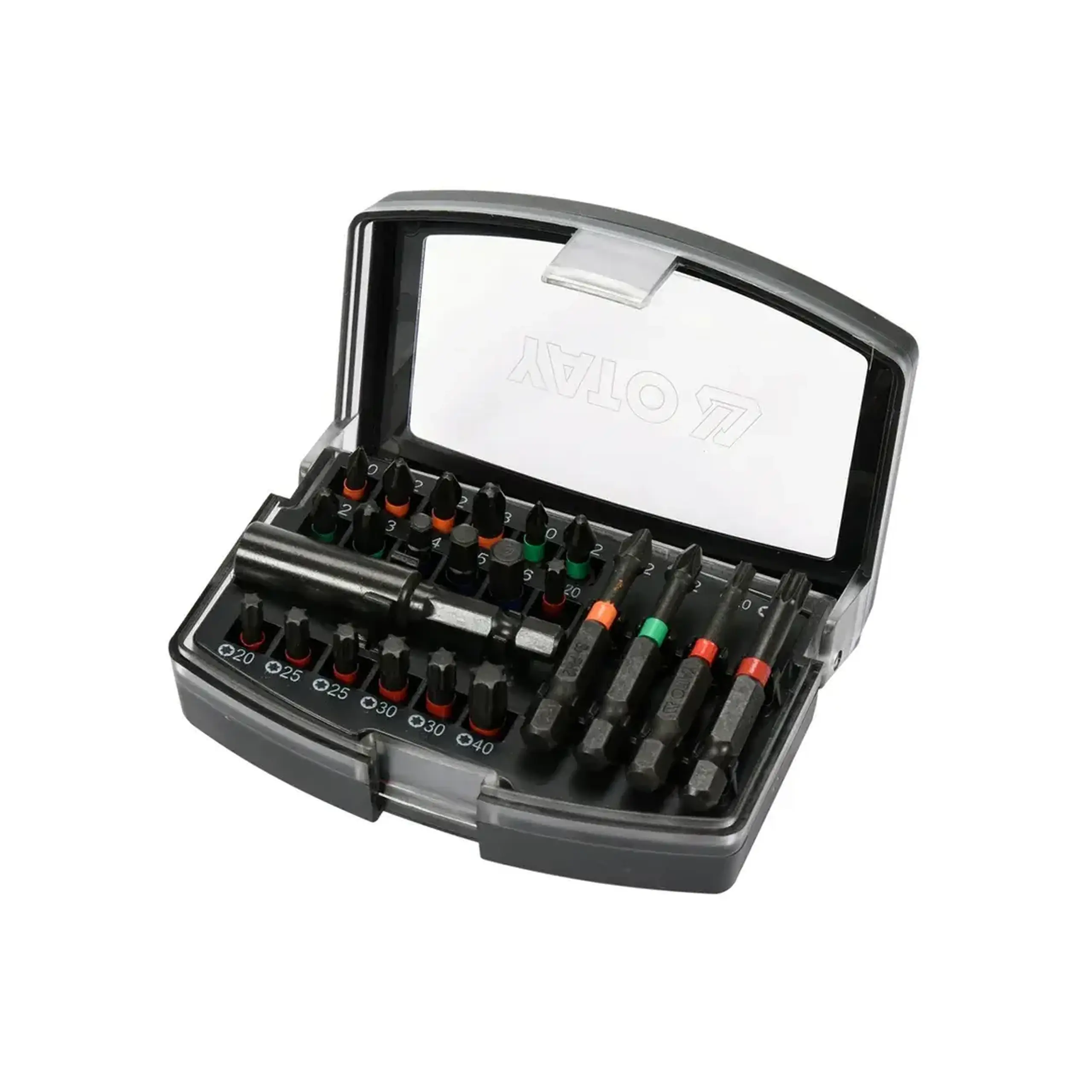 Set biți de impact cu suport 23 buc. PH, PZ, TX, HEX 1/4" 25 - 50 mm Yato