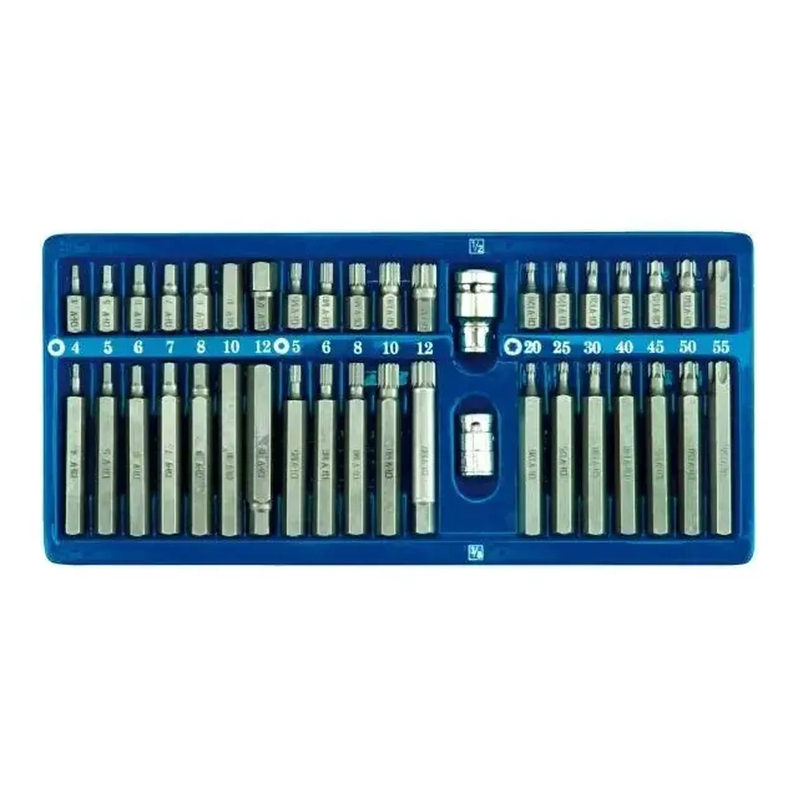 Set biți 40 buc. HEX 4-12, M5 - M12, T20 - T55 3/8" 30 - 75 mm Vorel