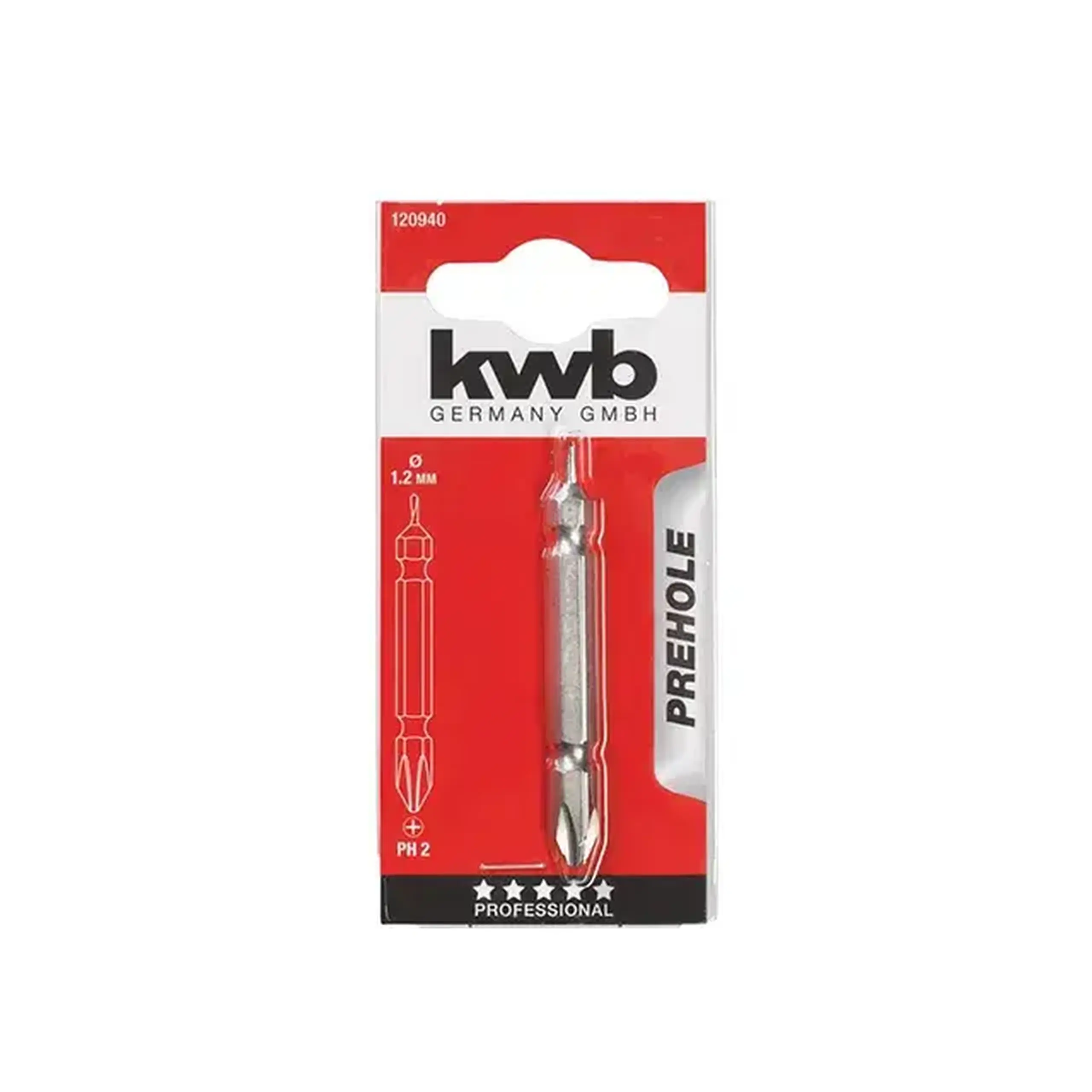 Bit cu burghiu și alezor 1 buc. PH2 1.5 mm 1/4" KWB