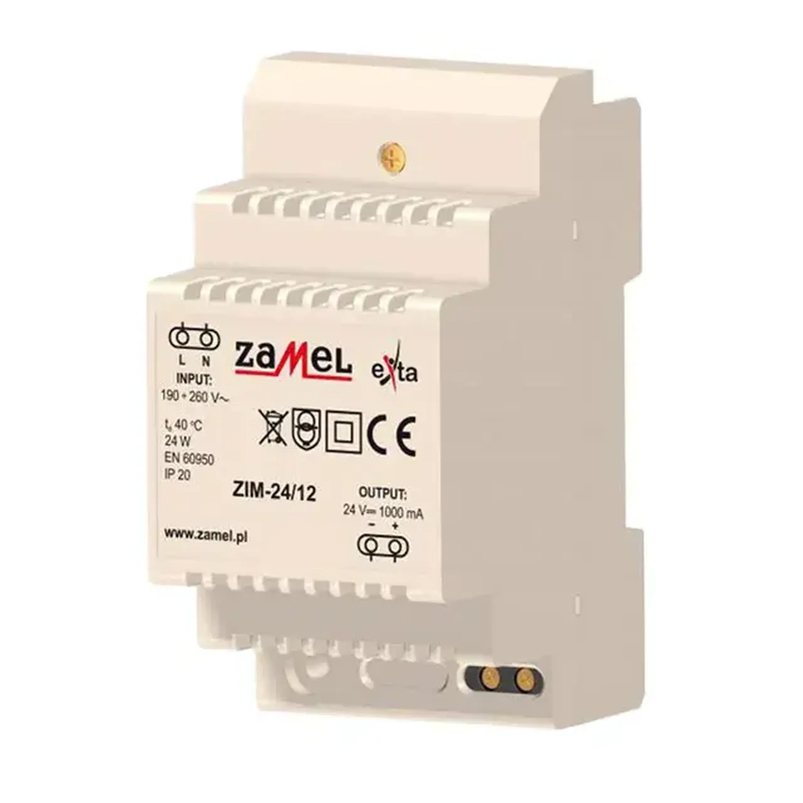 Sursă de alimentare Zamel ZIM-24/12 1 A 220 - 240 V 24 V DC - Curent (A) 1 A