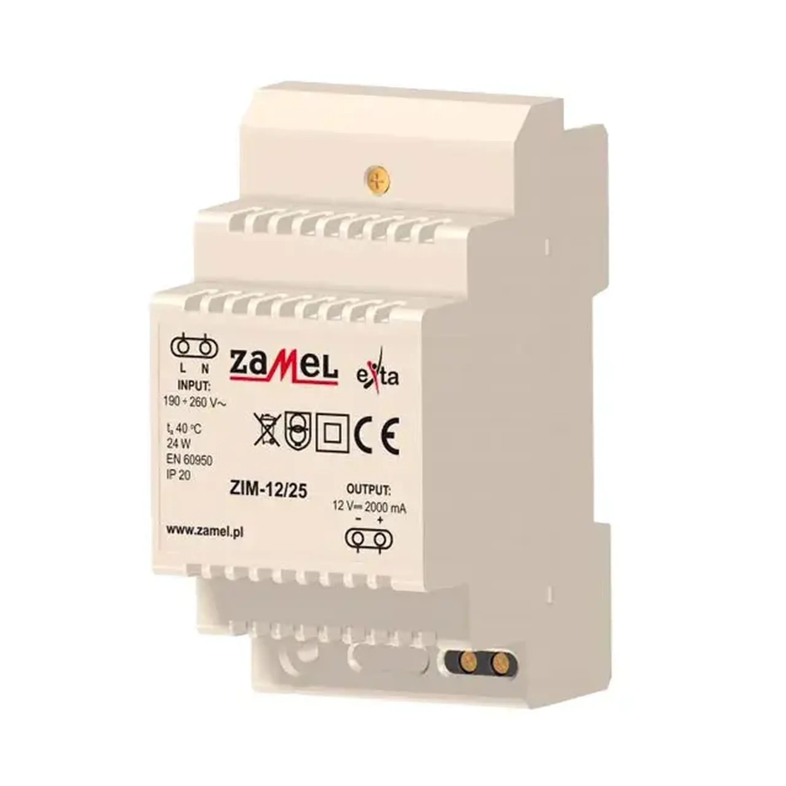 Sursă de alimentare Zamel ZIM-24/12 1 A 220 - 240 V 24 V DC - Curent (A) 2 A