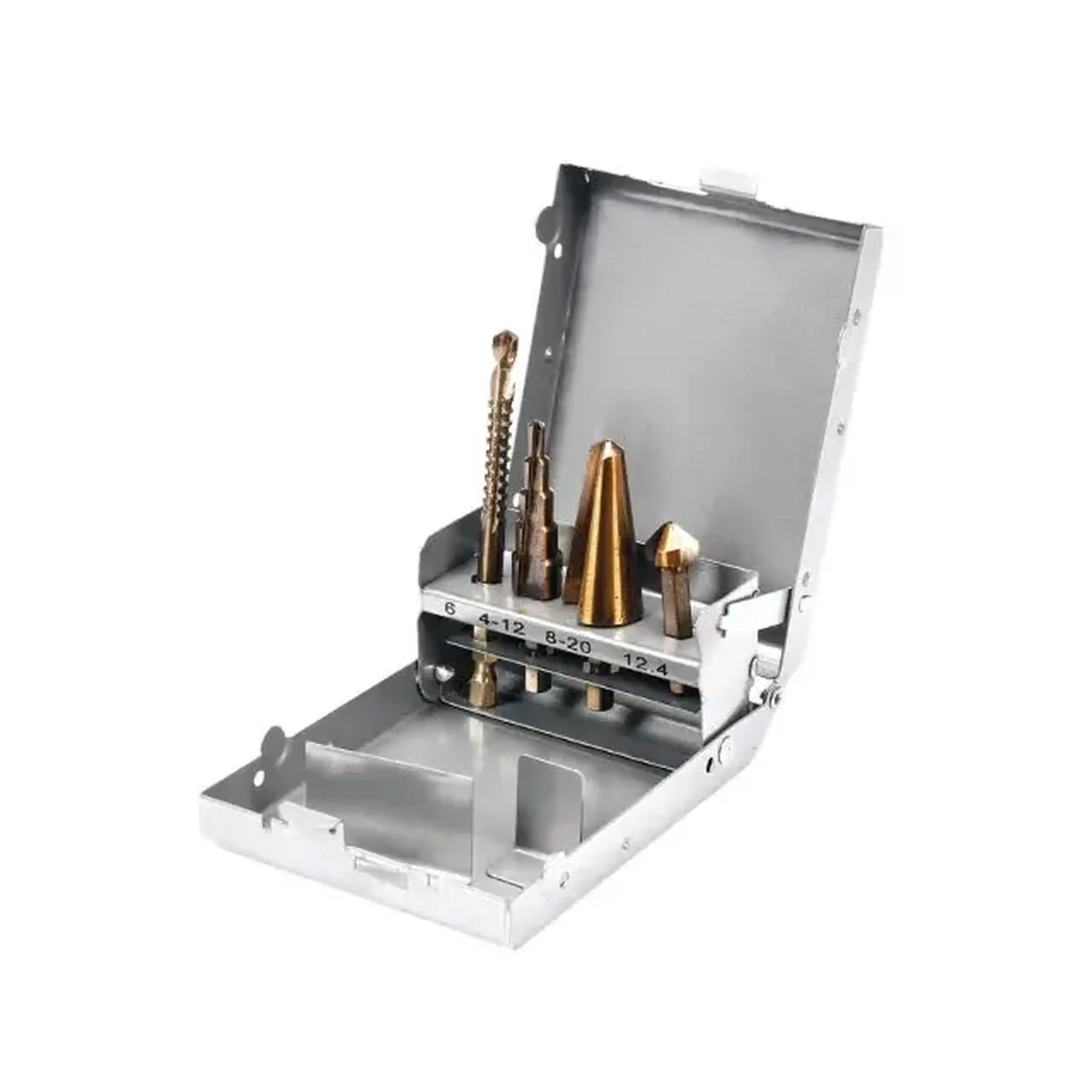 Set burghie conice 4 buc. universal 4 - 20 mm HSS 4241 hexagonal Yato