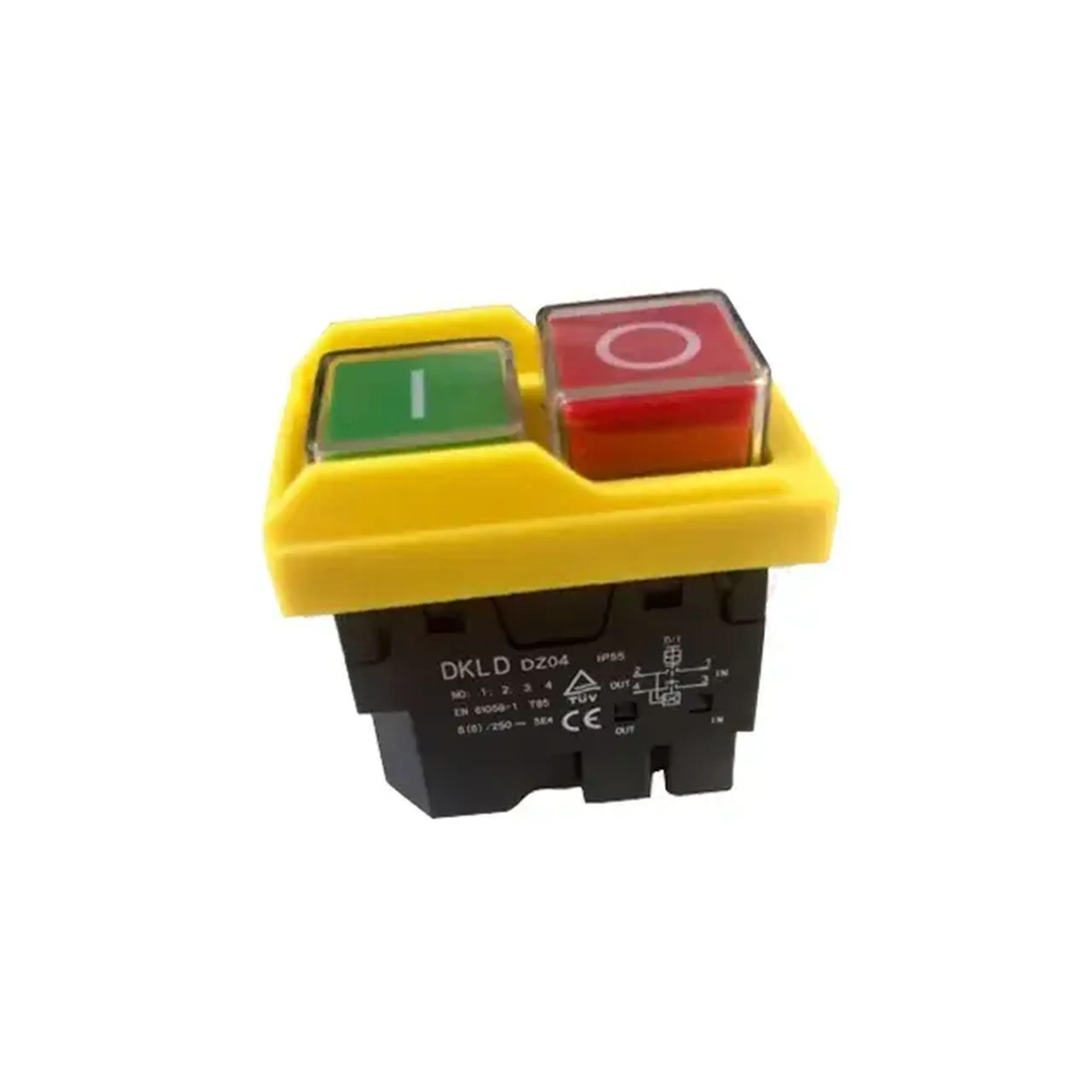 Buton KASAN DZ04 2P 250 V 8 A IP54 roșu/Verde
