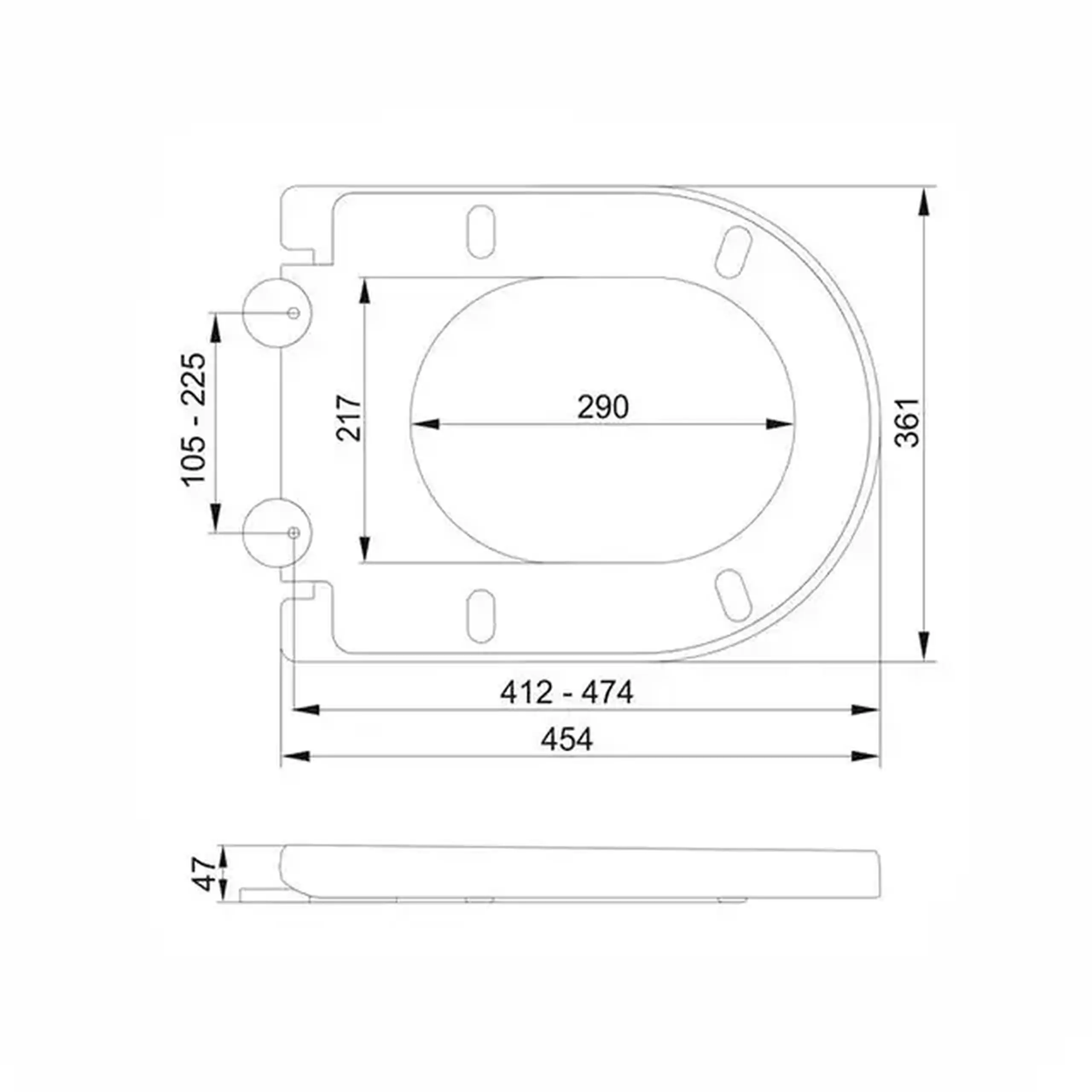 Capac wc 2 în 1 75472 plastic Fala