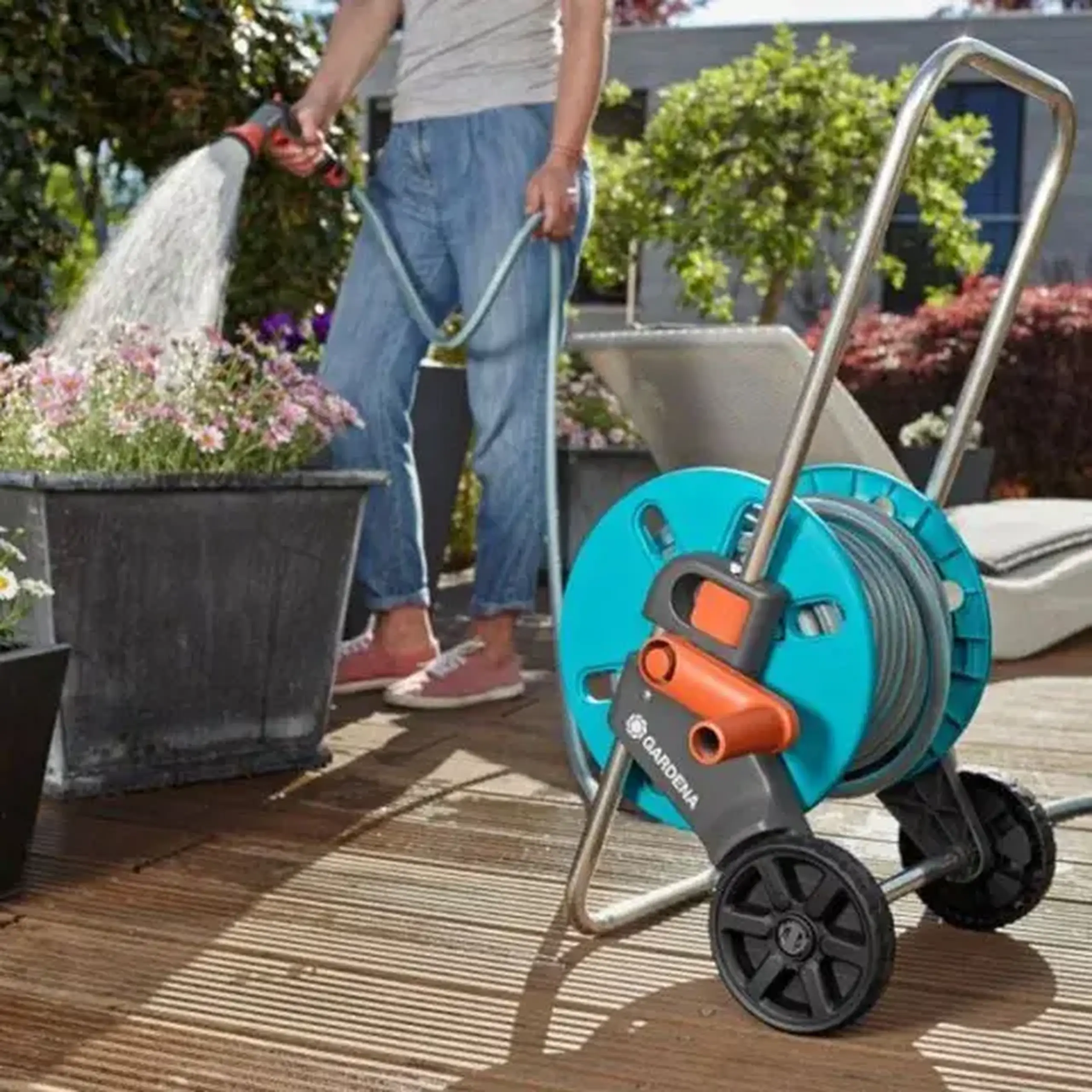 Cărucior pentru furtun metal/Plastic Gardena
