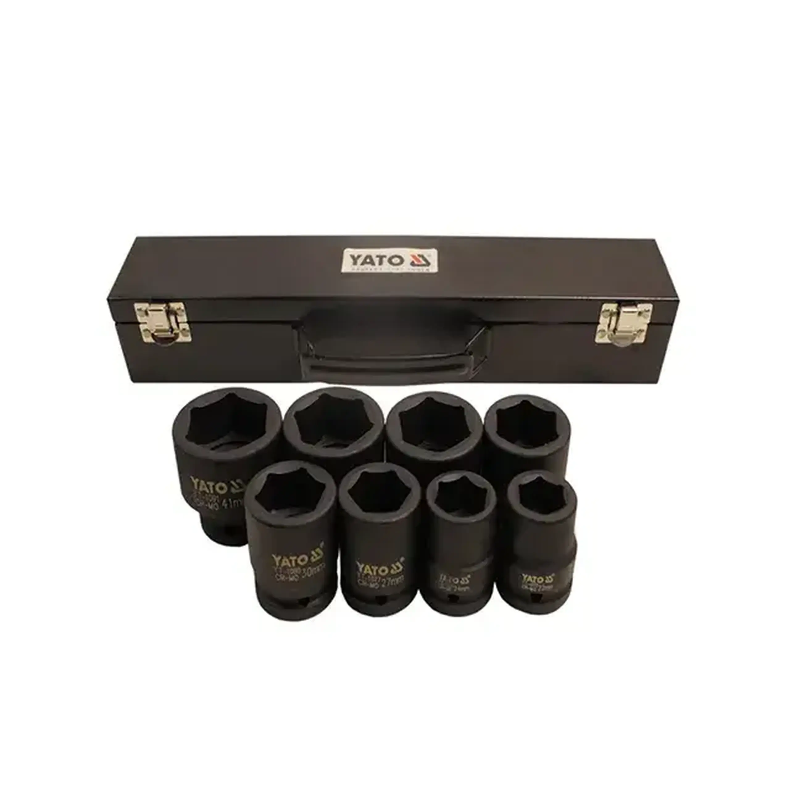 Set capete tubulare de impact Hexagonal 8 buc. 22 - 41 mm 3/4'' 90 mm Yato