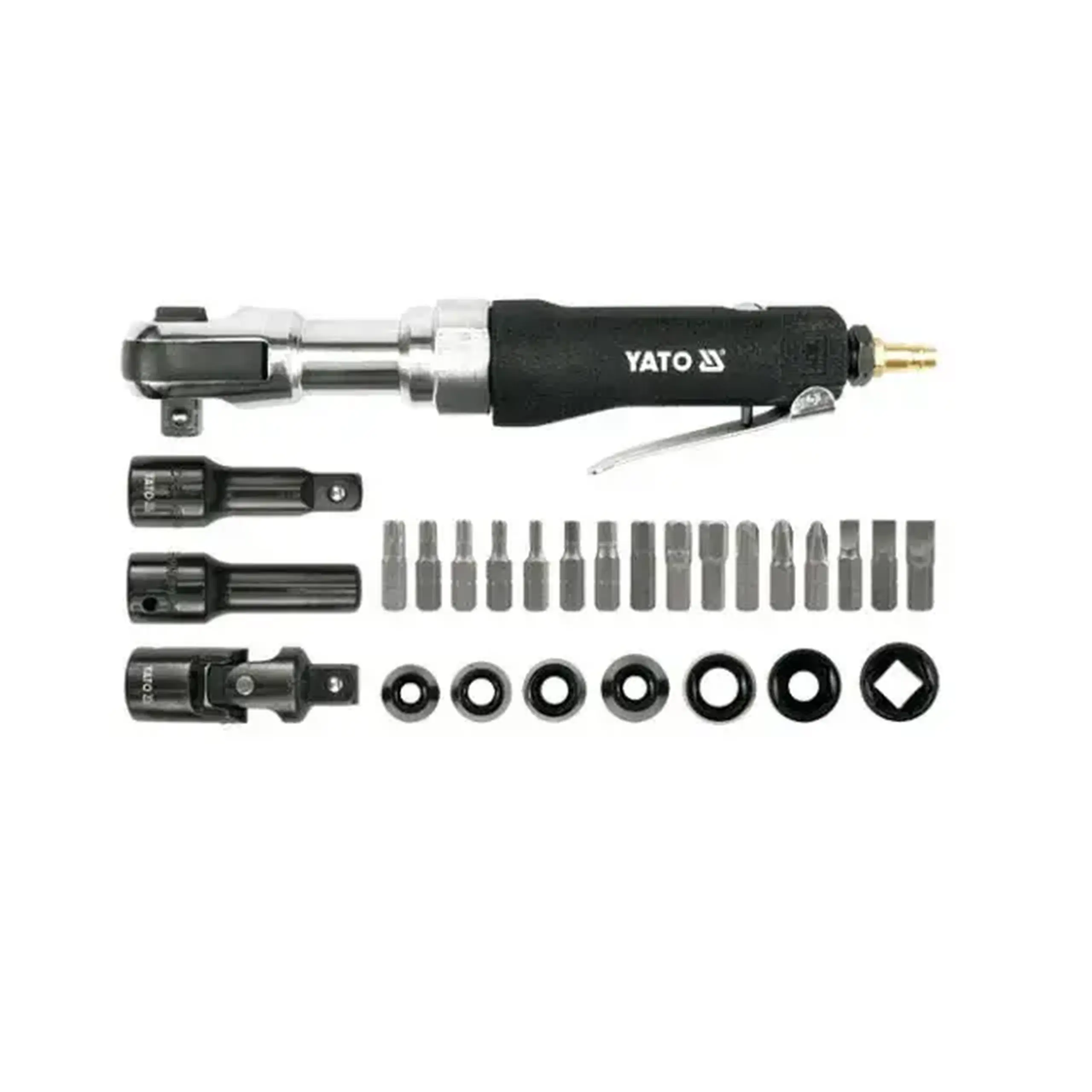 Cheie cu clichet pneumatică cu accesorii Yato YT-0982 68 N·m 6.2 bar 160 rot/min