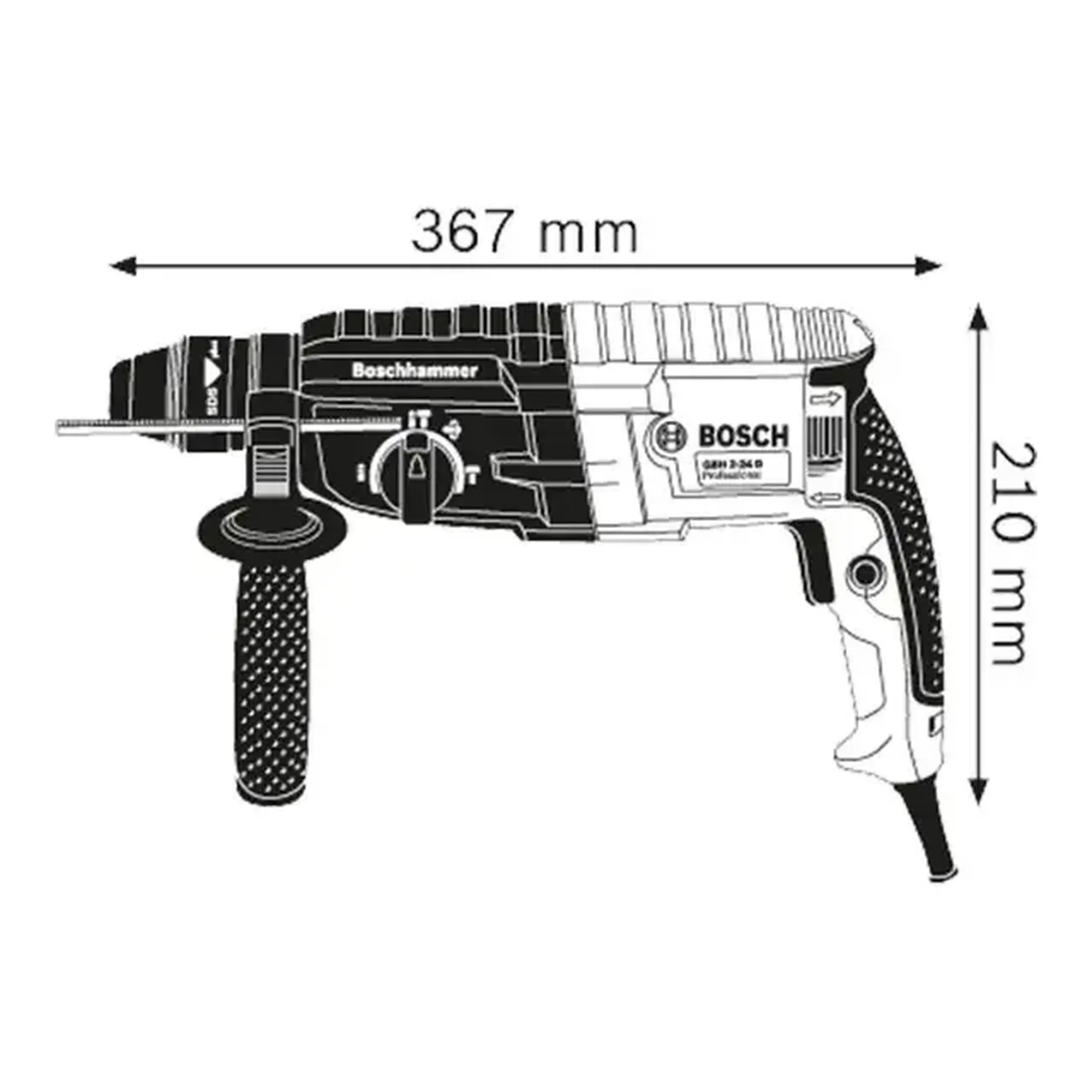 Ciocan rotopercutor SDS Plus GBH 2-24 DRE PROF 790 W 220 - 240 V 2.7 J 0 - 4200 percuţii/min Bosch