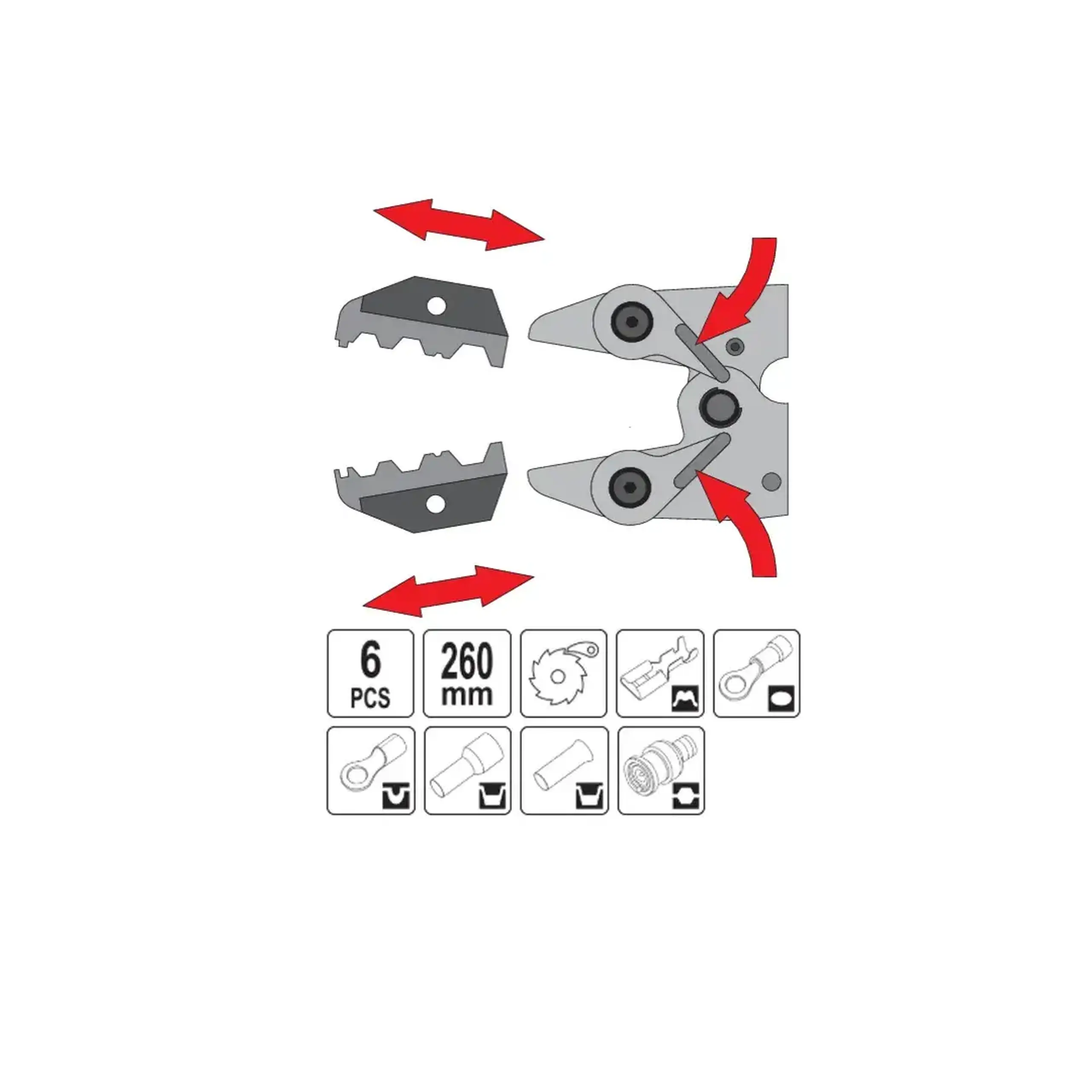 Set clește pentru sertizarea conectorilor 225 mm Yato