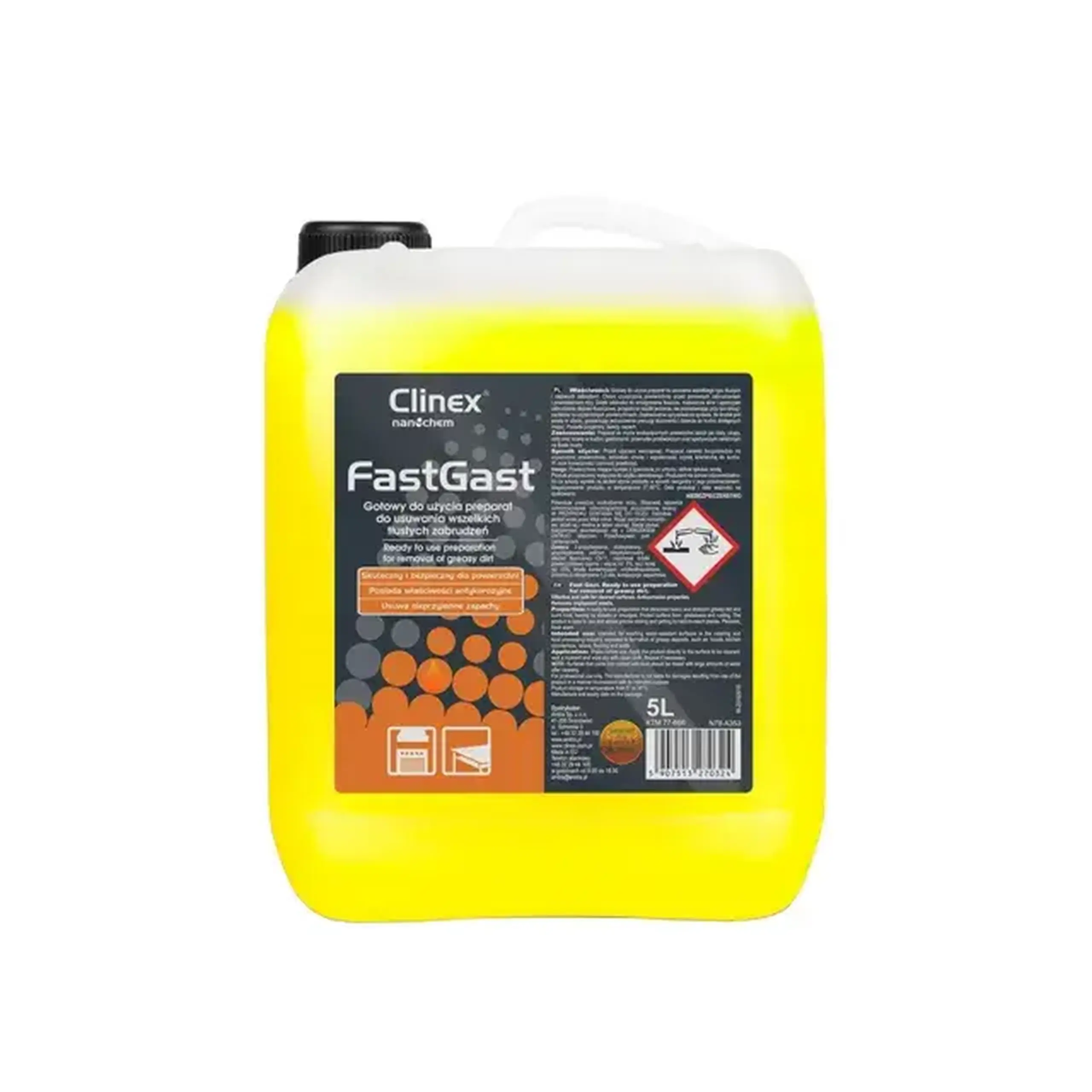 Soluție pentru îndepărtarea grăsimii Fast gast 5 l Clinex