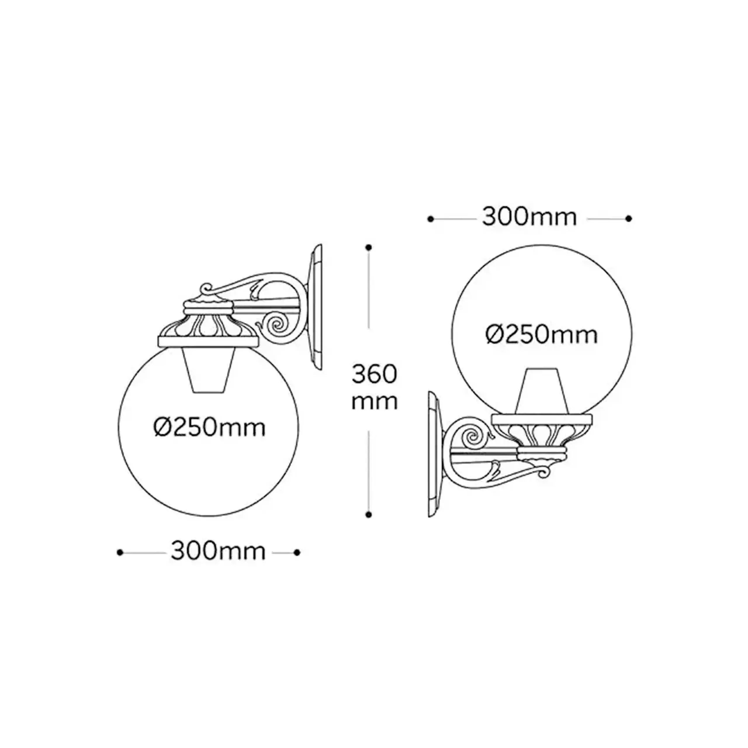Corp de iluminat BISSO/GLOBE 250 60 W E27 220 - 240 V IP55 Fumagalli