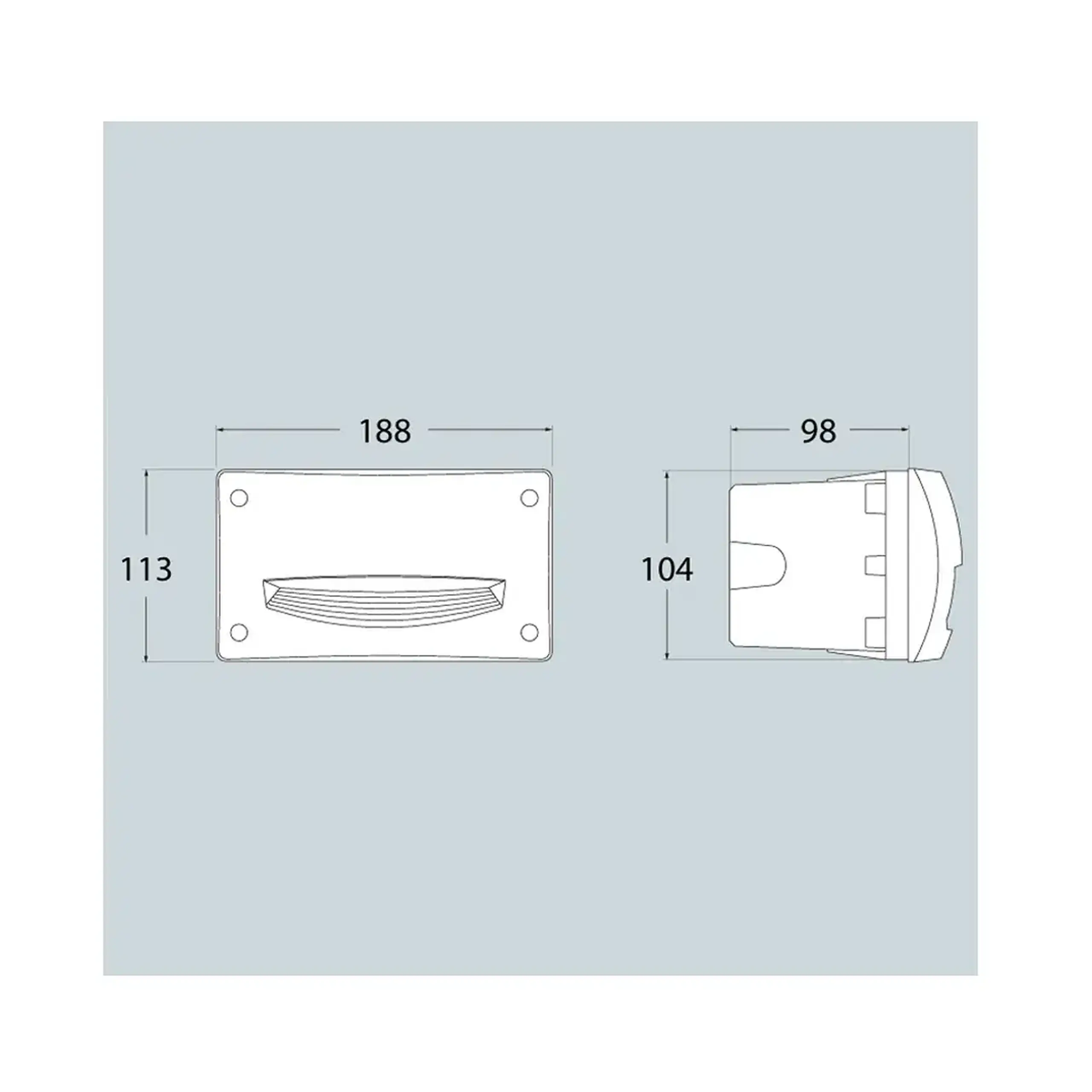 Corp de iluminat LETI 200 HS 3 W GX53 350 lm 220 - 240 V IP66 Fumagalli