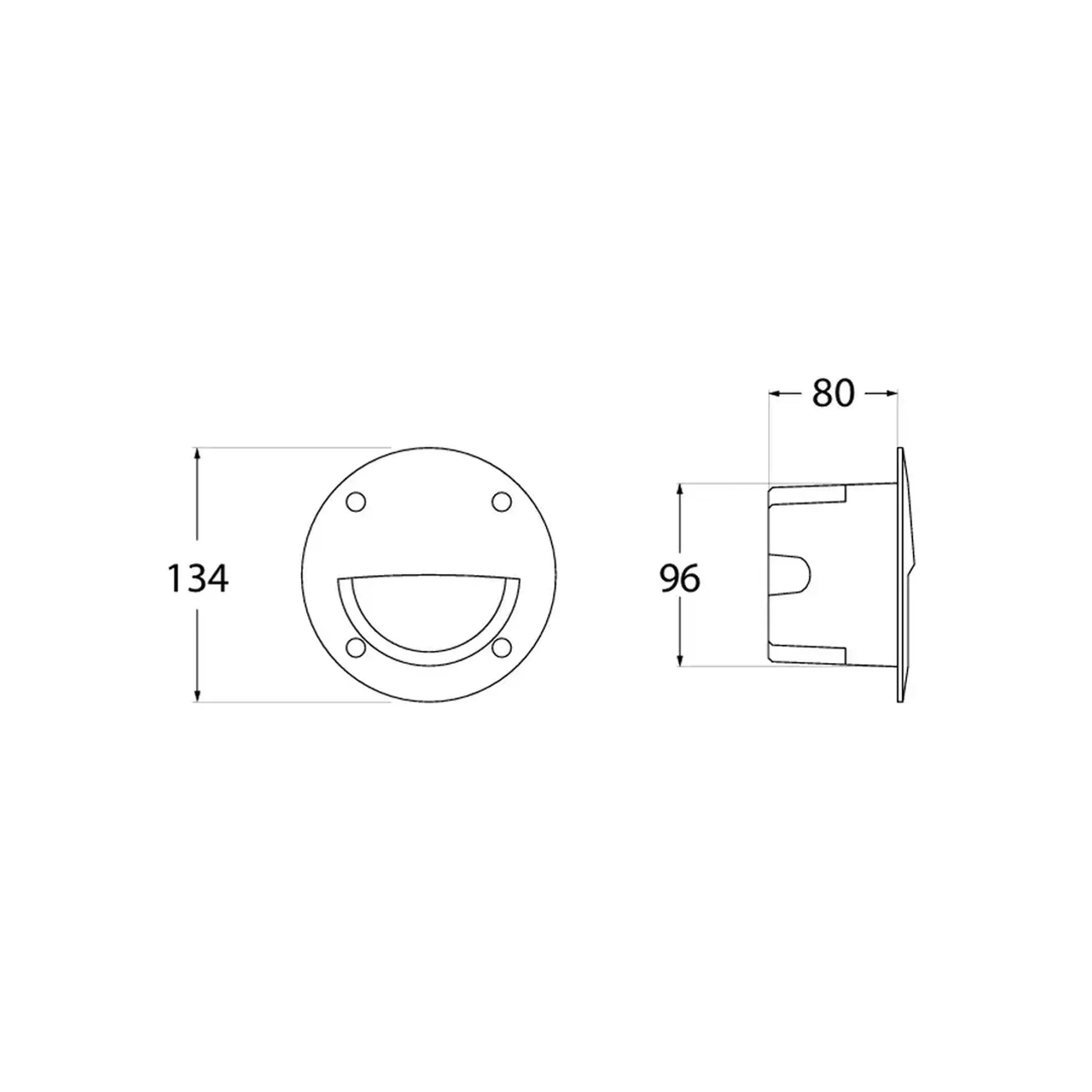 Corp de iluminat LETI 100 EL 3 W GX53 350 lm 220 - 240 V IP66 Fumagalli - Negru/Opal Rotund