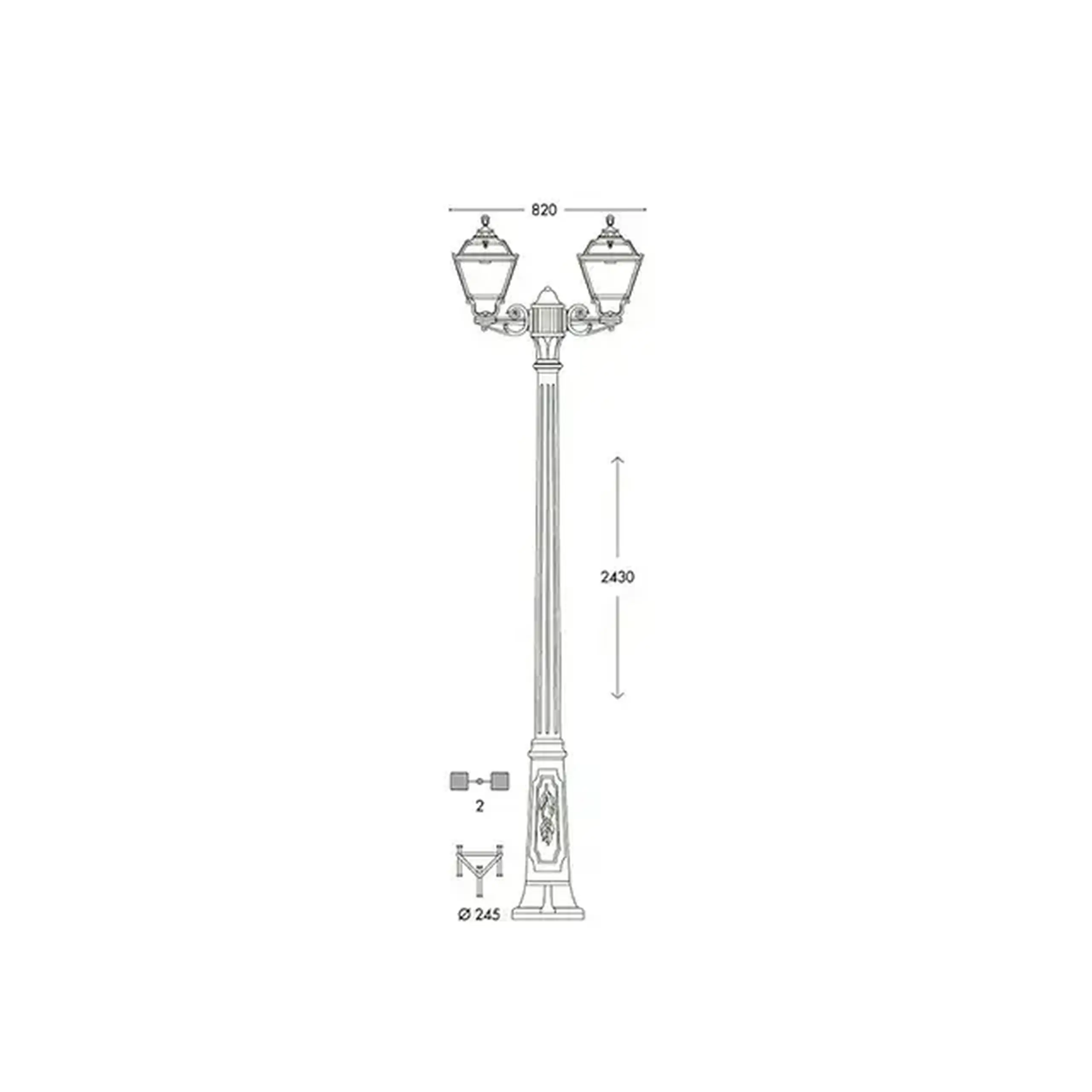 Corp de iluminat stradal BISSO/GOLIA 2L 8.5 W E27 IP55 2700 - 4000 - 6500K 220 - 240 V Fumagalli