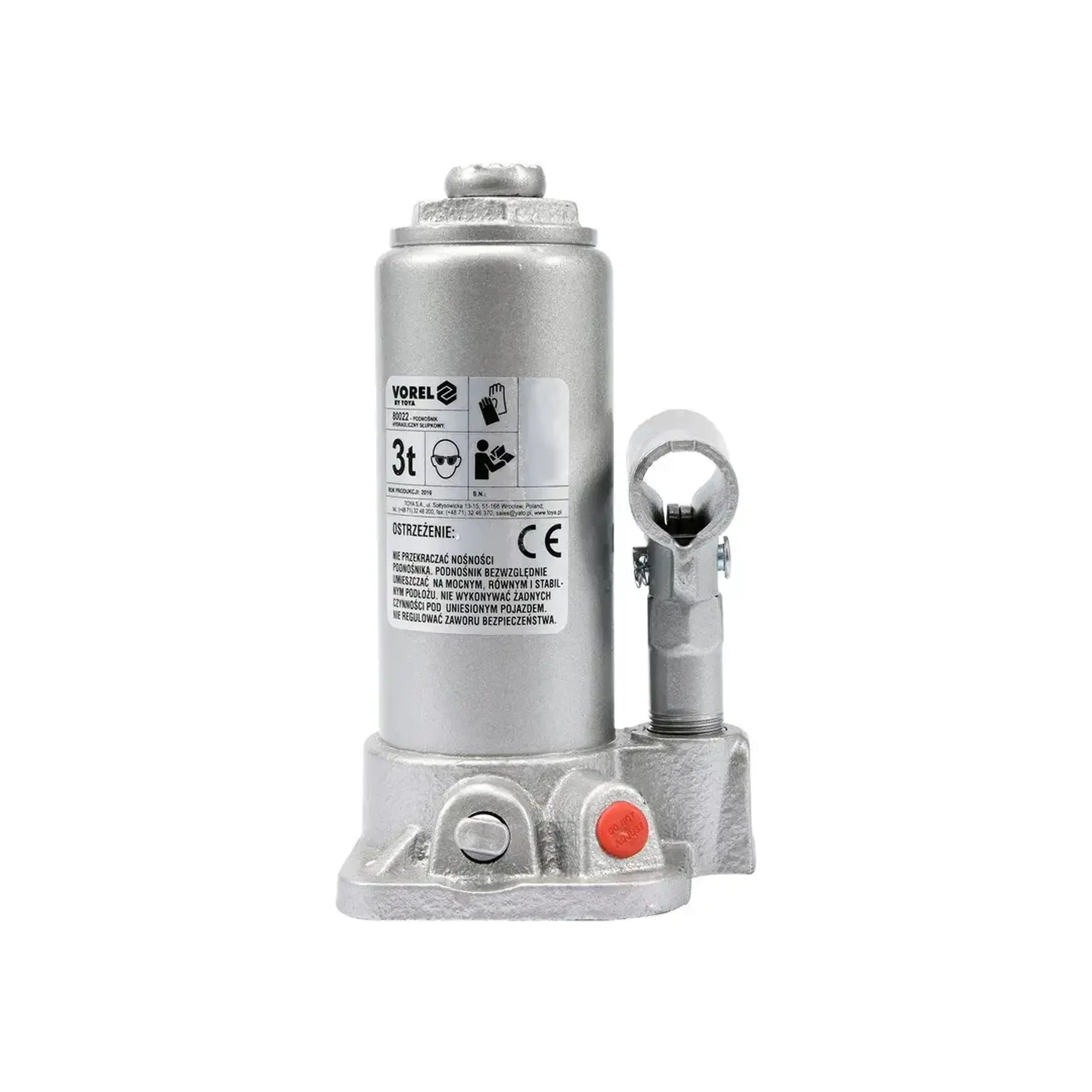 Cric hidraulic cu piston 2 t Vorel - Încărcătura maximă 3 t