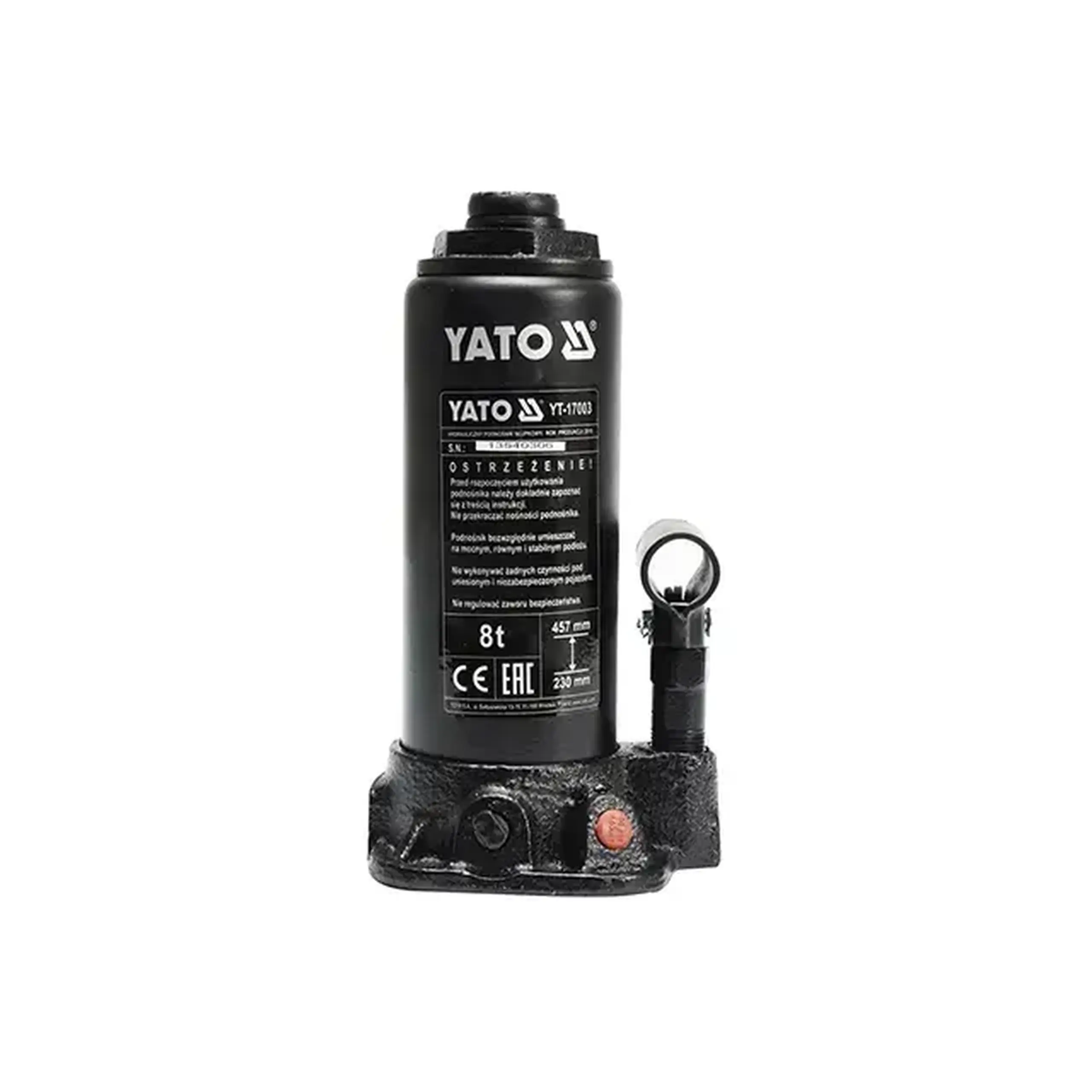 Cric hidraulic cu piston 2 t Yato - Greutatea 5.5 kg