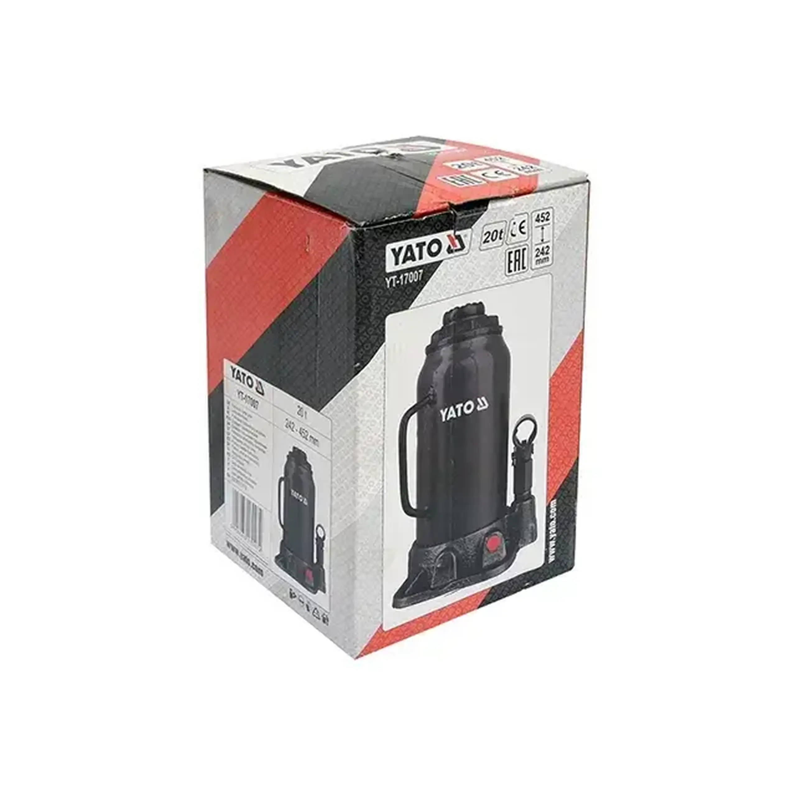 Cric hidraulic cu piston 2 t Yato - Greutatea 10.5 kg
