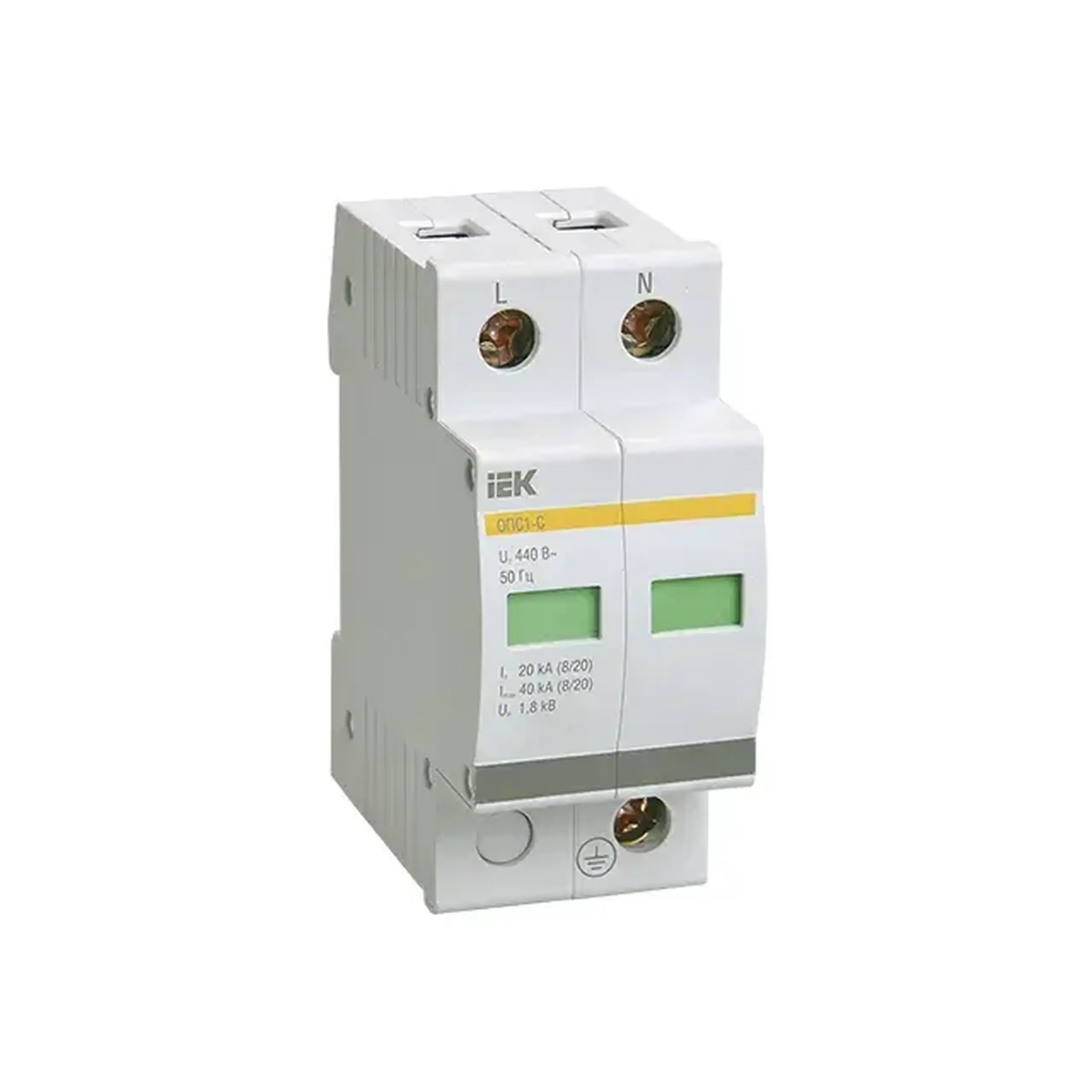 Descărcător de joasă tensiune IEK OПС1 1P C 20 kA 400 V - Nr. Poli 2P