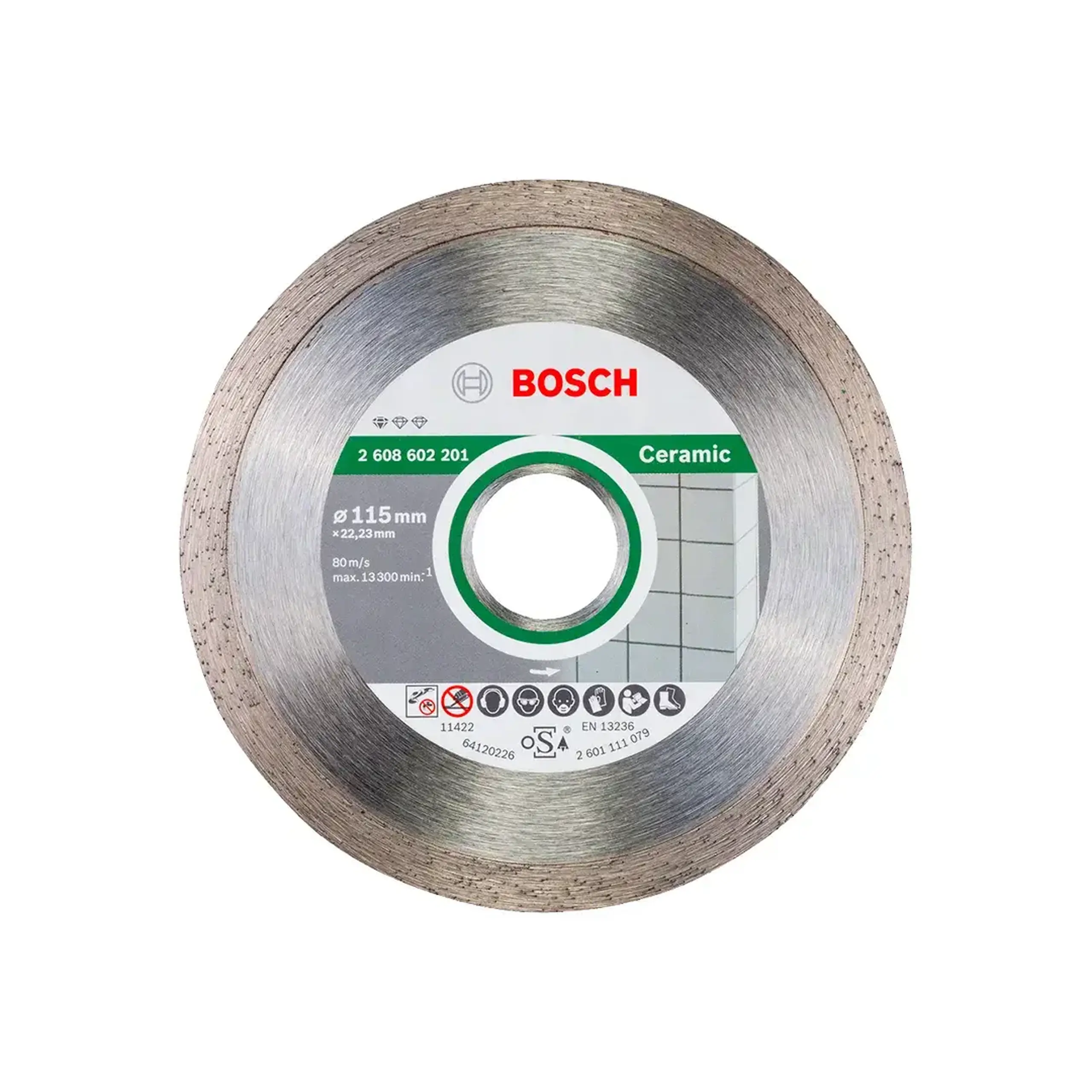 Disc diamantat pentru ceramică 115 * 22.23 mm Bosch - Diametru 115 *