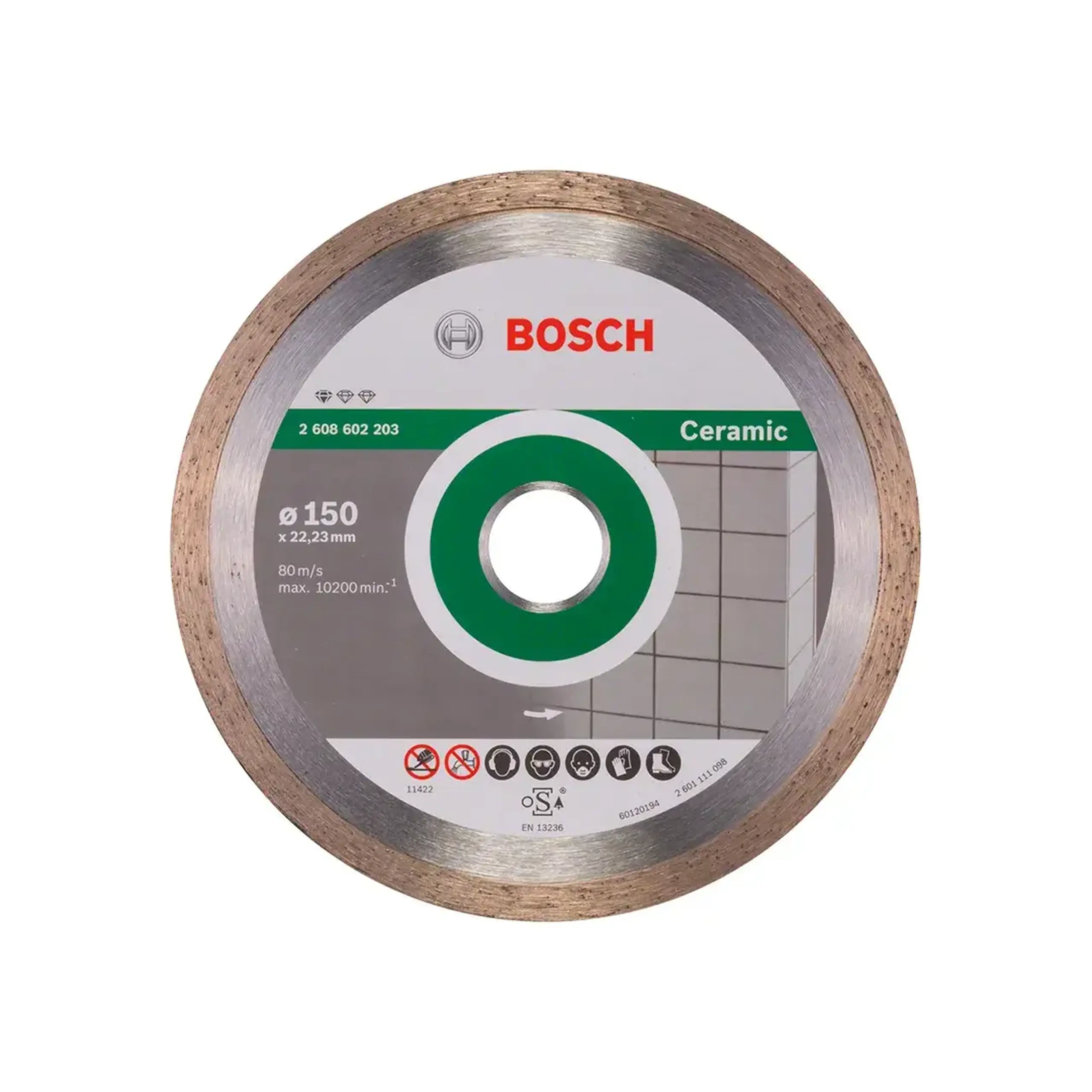 Disc diamantat pentru ceramică STANDART 150 * 22.23 mm Bosch - Diametru 150 *