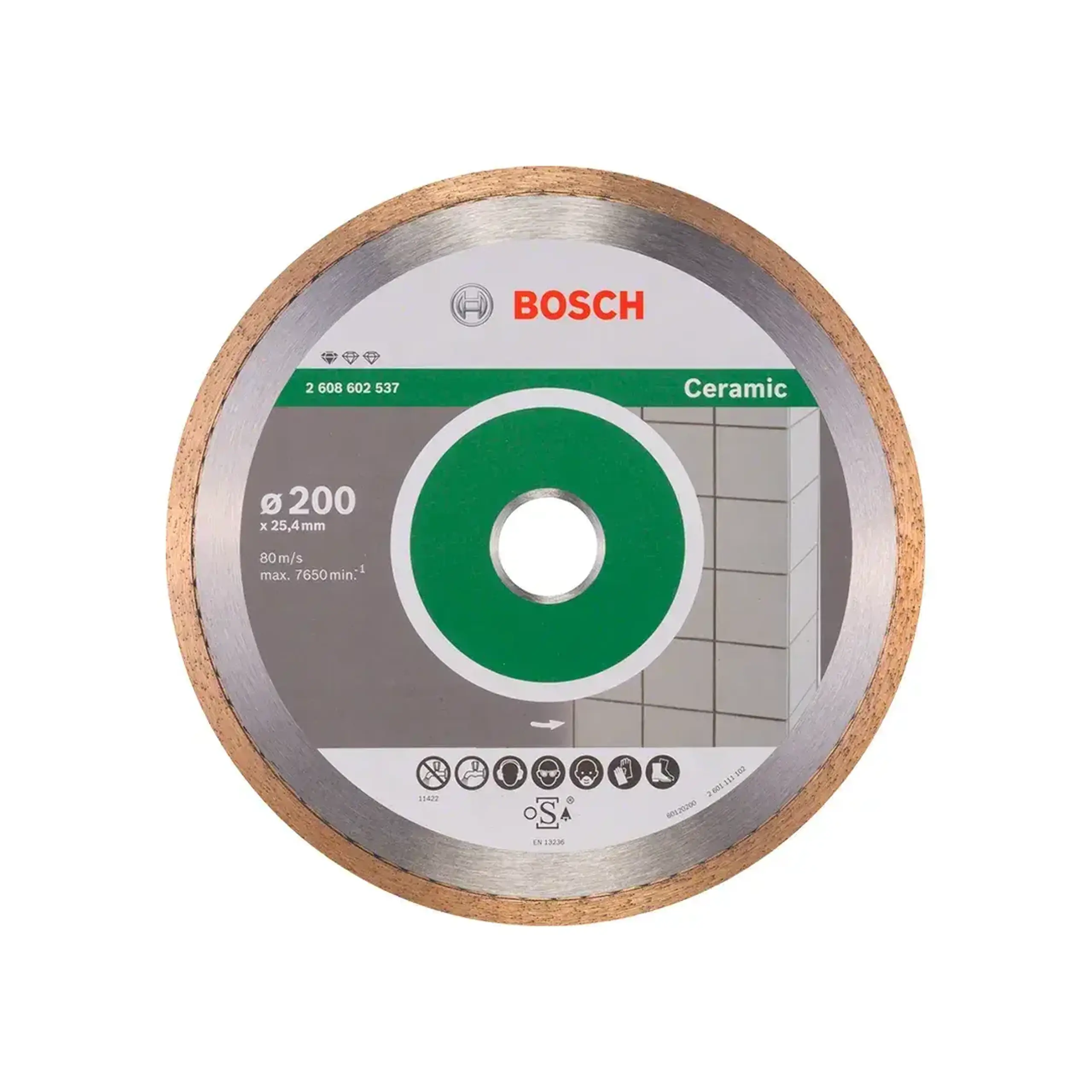Disc diamantat pentru ceramică STANDART 200 * 25.40 mm Bosch - Diametru 200 *