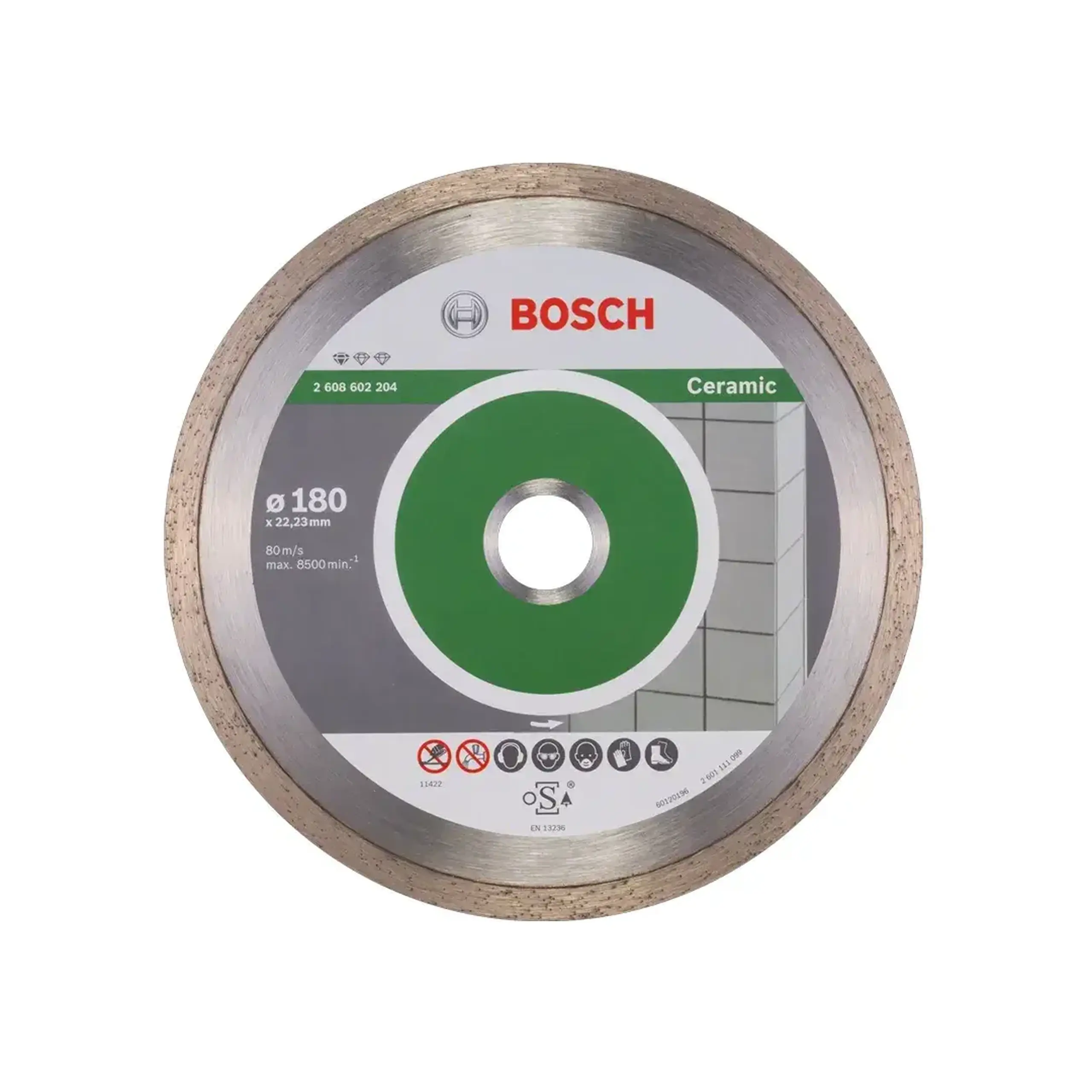 Disc diamantat pentru ceramică 115 * 22.23 mm Bosch - 1.6 mm (L x W x H x Ø) 230 *
