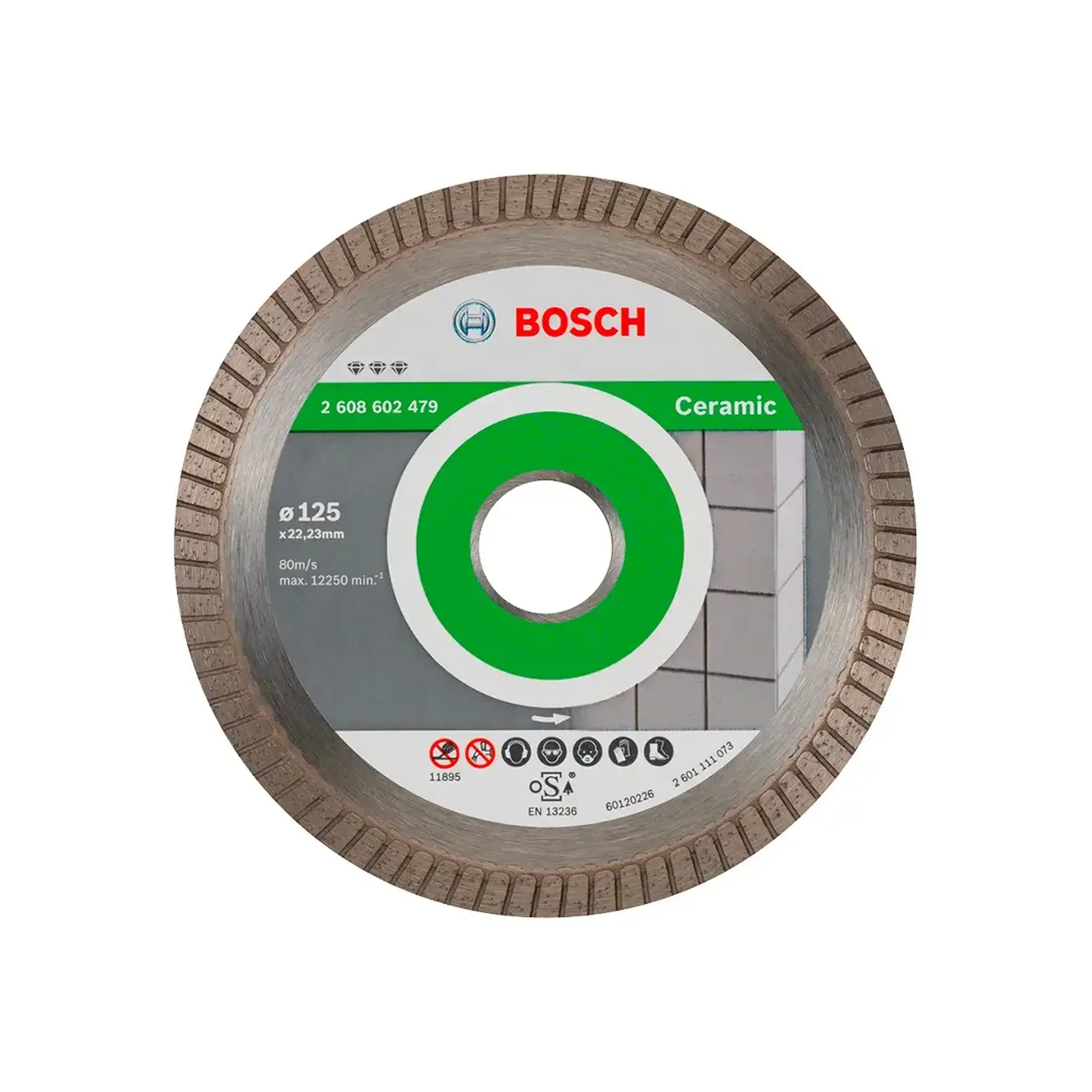 Disc diamantat pentru ceramică TURBO 125 * 22.23 mm Bosch