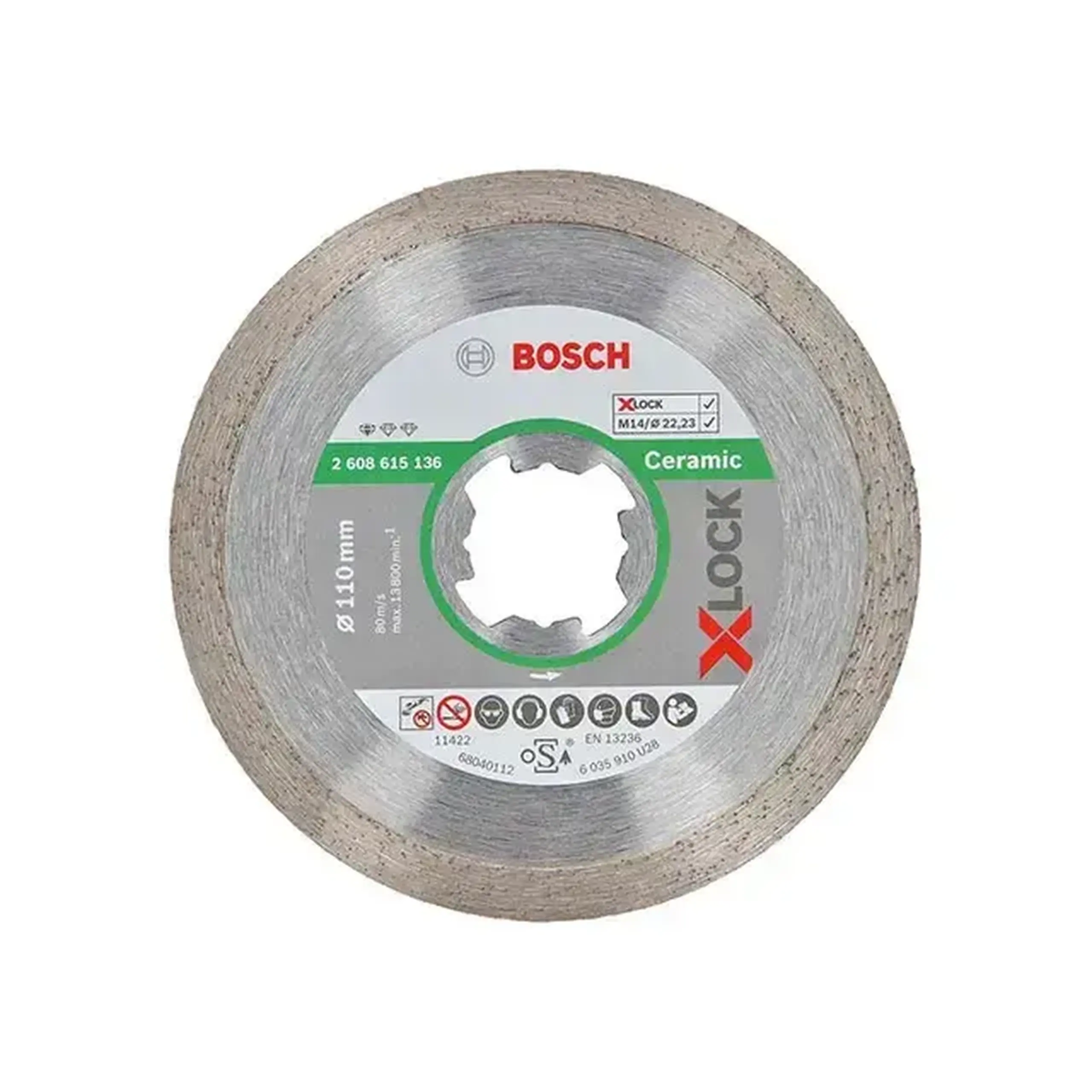 Disc diamantat pentru ceramică X-Lock 115 * 22.23 mm Bosch - Diametru 115 *