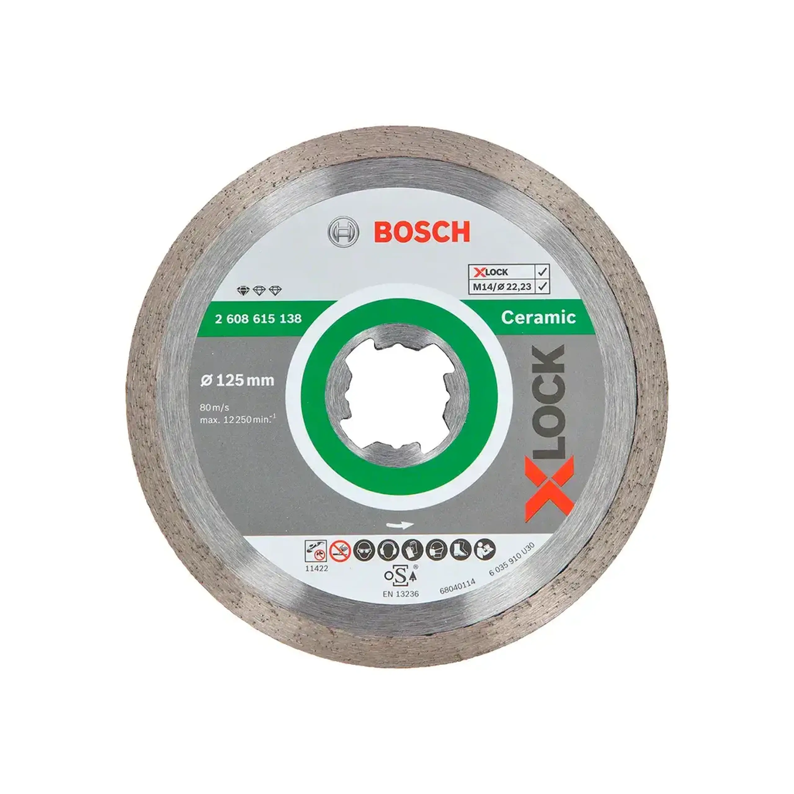 Disc diamantat pentru ceramică X-Lock 115 * 22.23 mm Bosch - Diametru 125 *