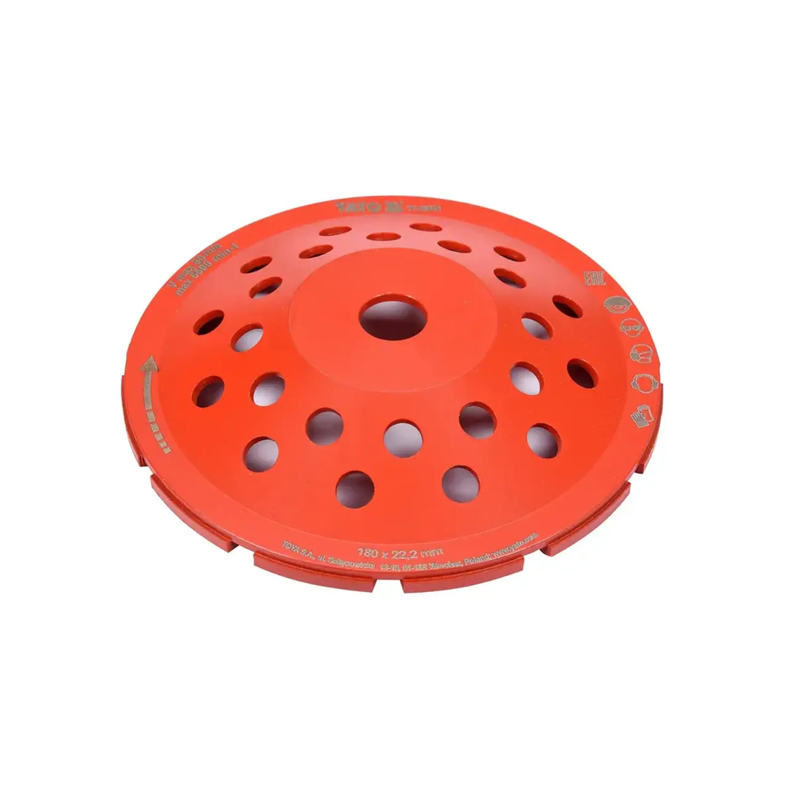 Disc oală diamantat pentru beton 180 * 22.2 mm (M14) Yato