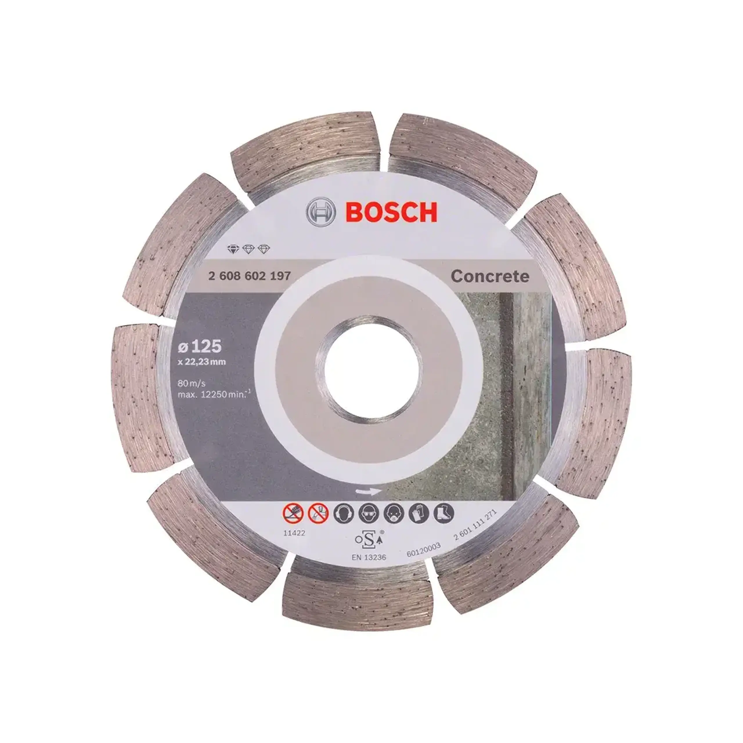 Disc diamantat segmentat pentru beton 125 * 22.23 mm Bosch