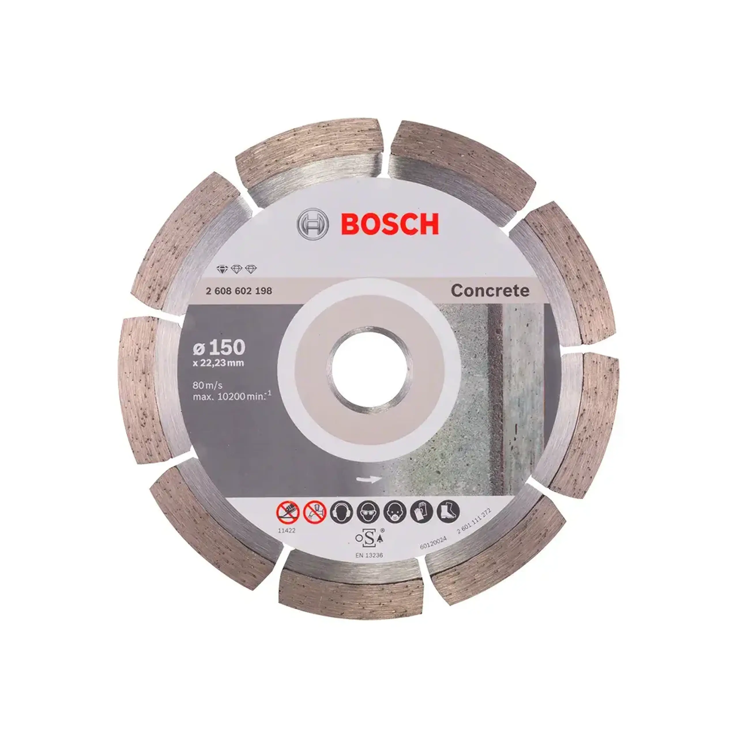 Disc diamantat segmentat pentru beton 150 * 22.23 mm Bosch