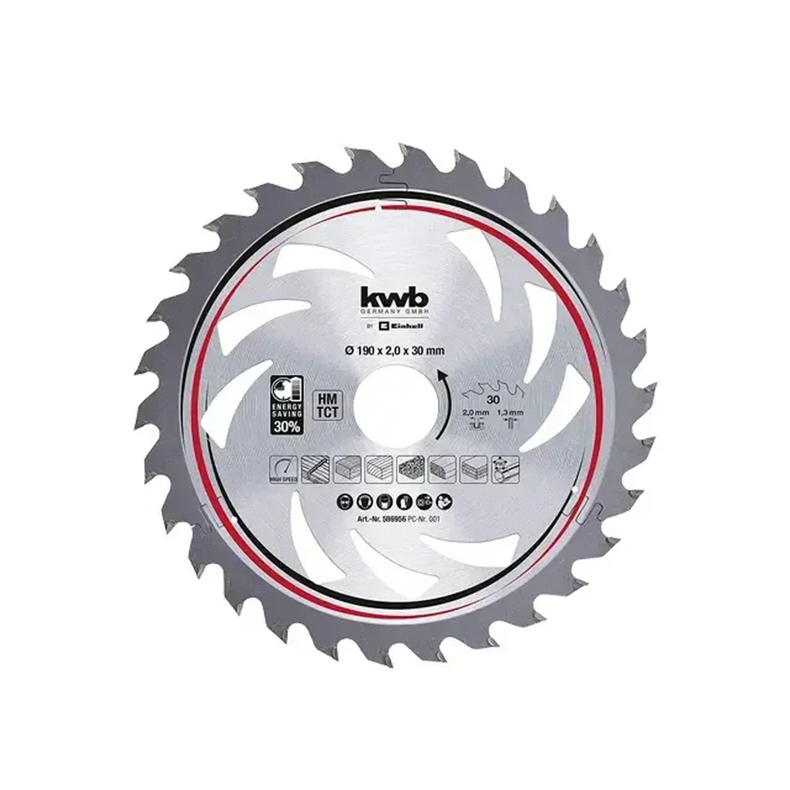 Disc de tăiat lemn 190 * 30 mm Einhell