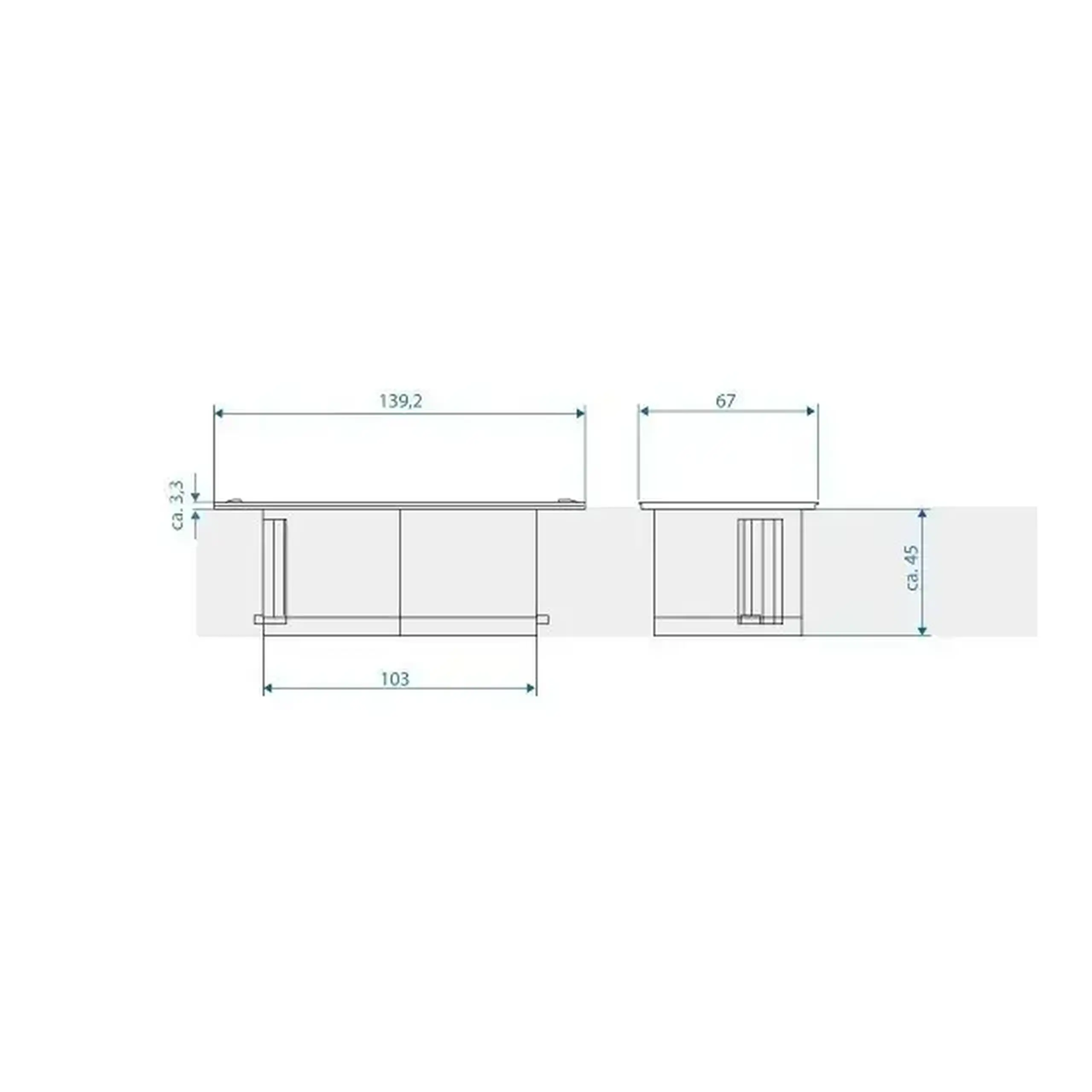 Modul pentru priză de birou cu împământare 2 prize 2 m 16 A BACHMANN