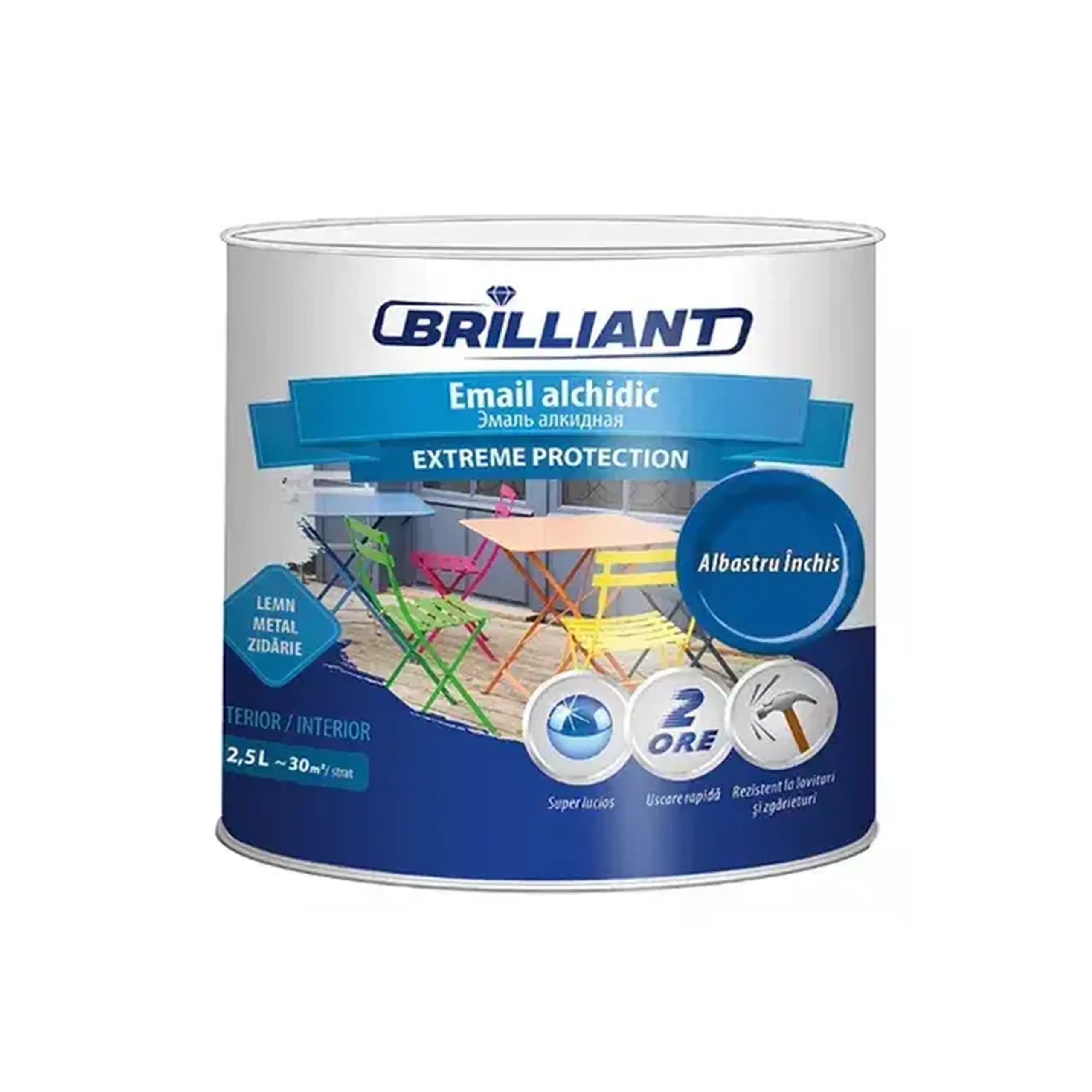 Email alchidic EXTREME PROTECTION albastru închis 2.5 l Brilliant
