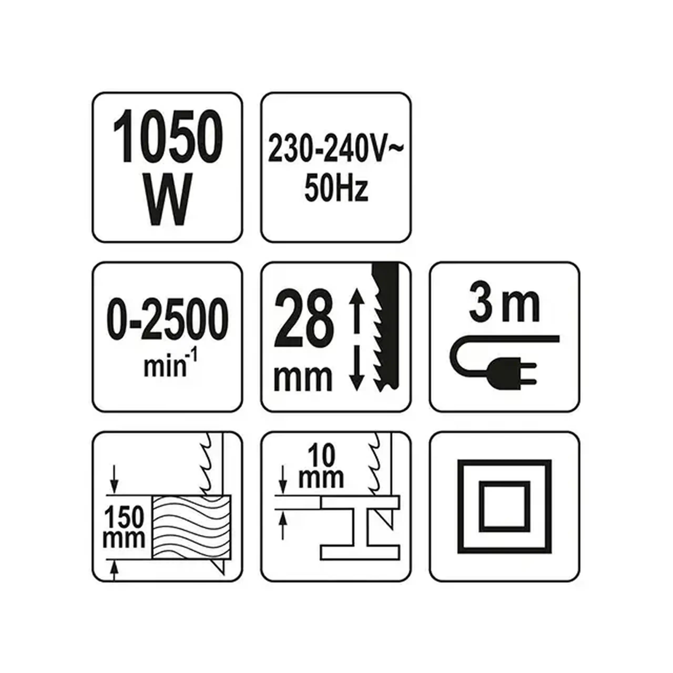 Fierăstrău cu sabie 1050 W 220 - 240 V Yato