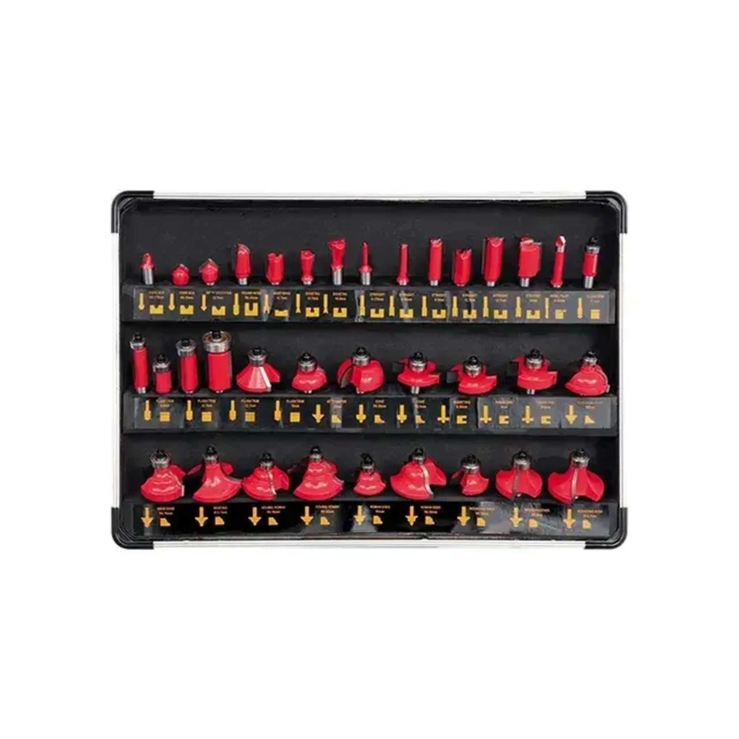 Set freze 5 buc. pentru lemn 15 - 35 mm Cilindric Yato - Bucăţi în set 35 buc.