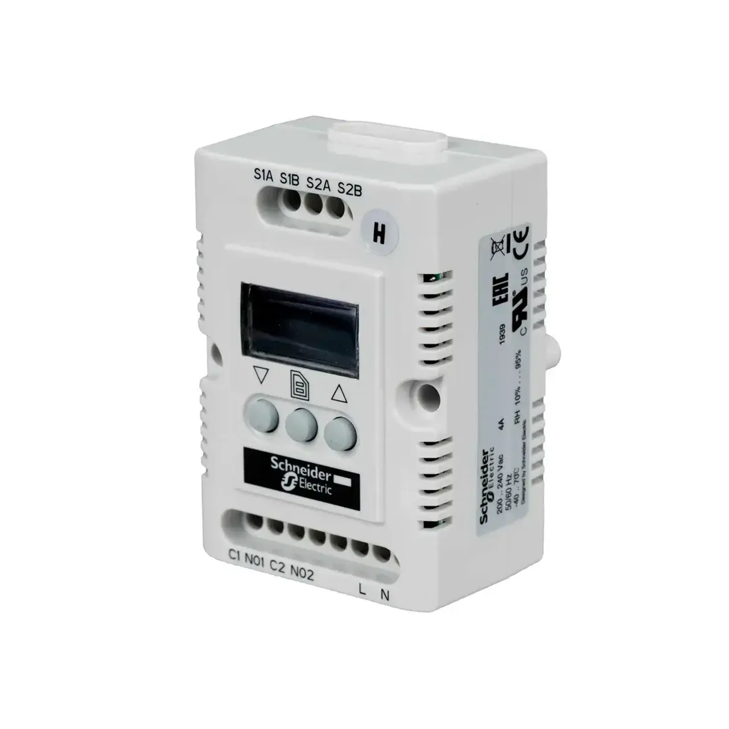 Termostat/Higrostat NSYCCOHYT230VID Electronic 85 x 56 x 44 mm Schneider-Electric