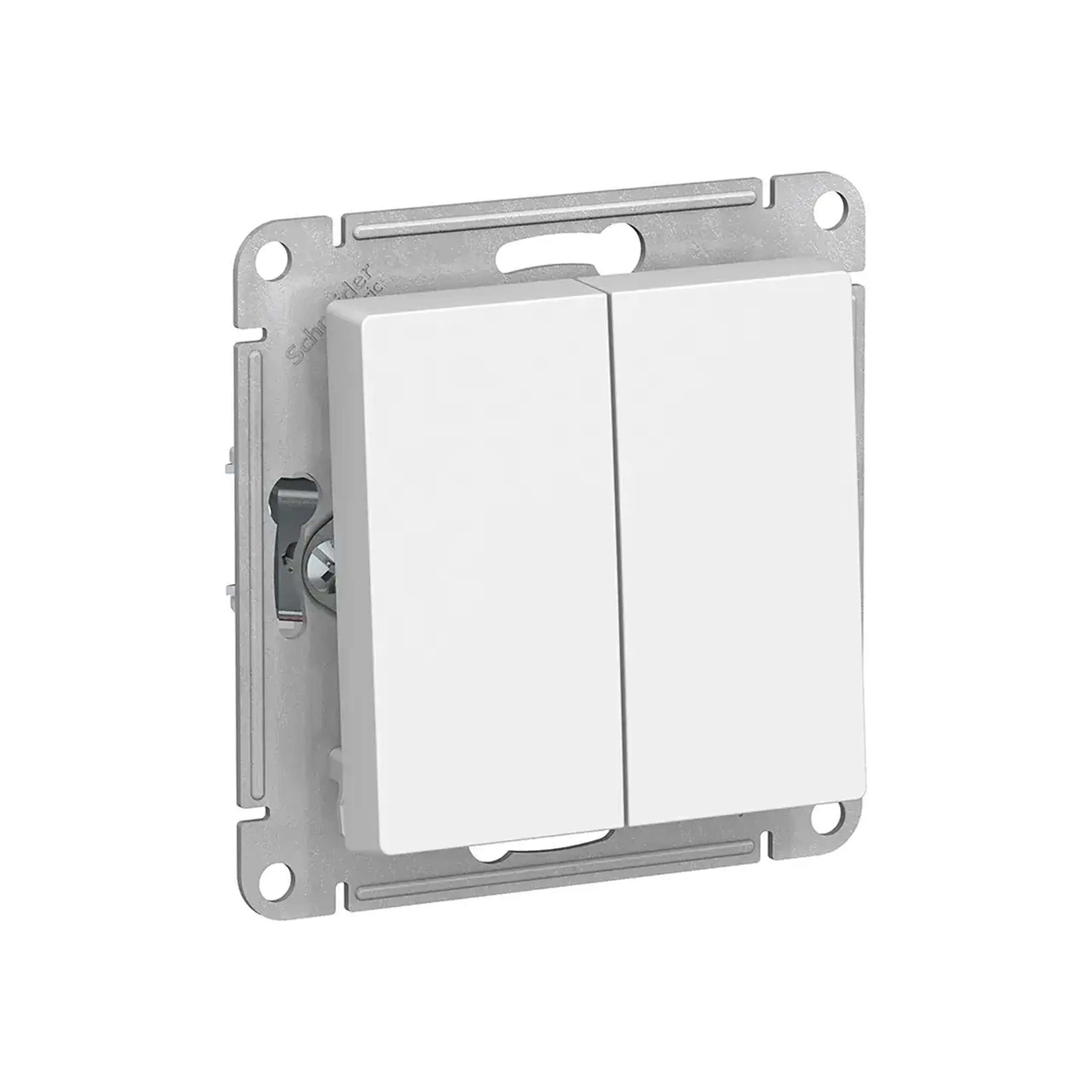 Întrerupător dublu cap scară atlas Design 10 A 250 V alb Schneider-Electric