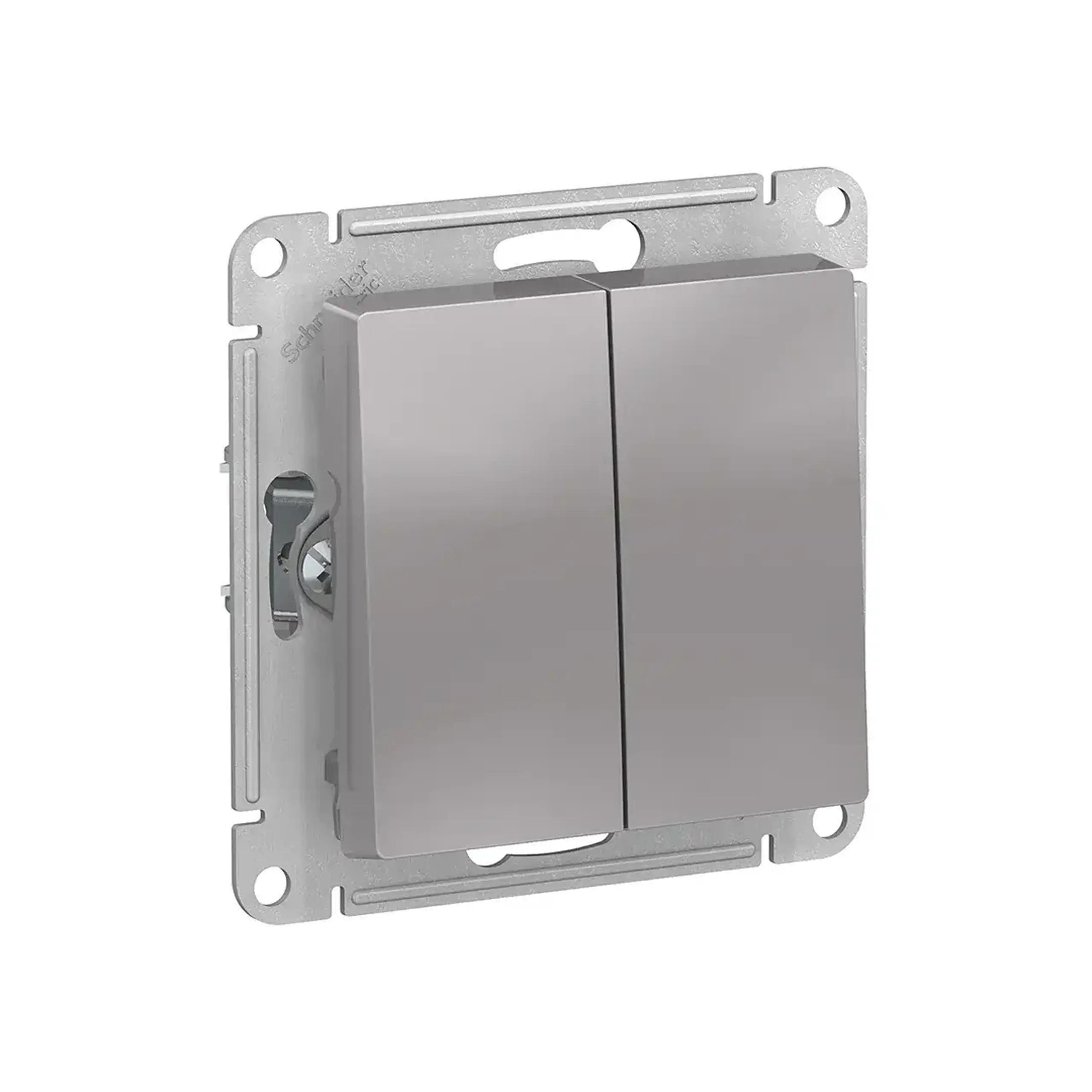 Întrerupător dublu atlas Design 10 A 250 V aluminiu Schneider-Electric