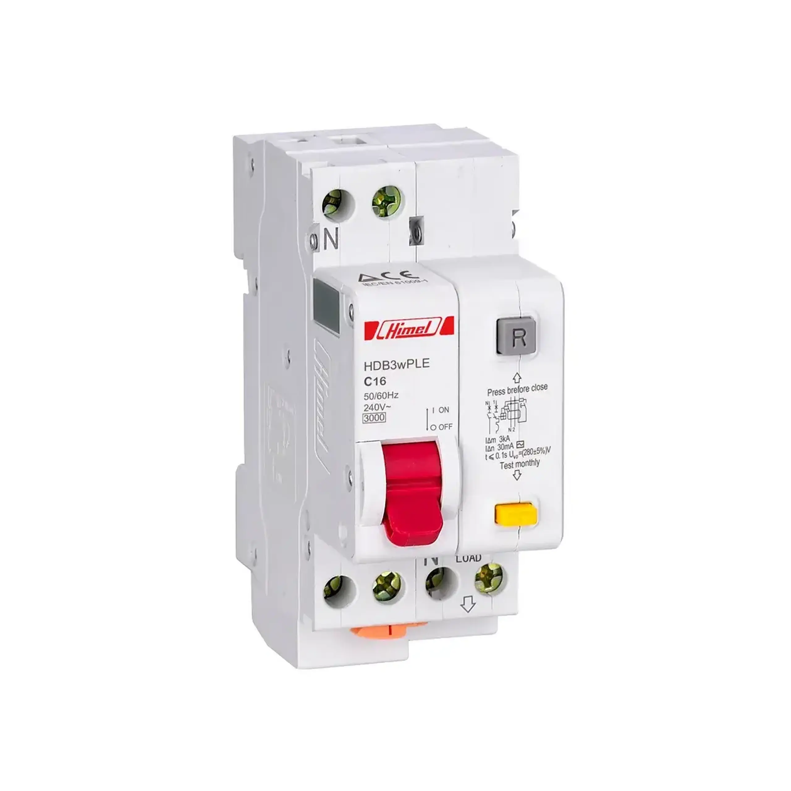 Întreruptor automat diferențial HDB3WPLE C 30 mA 16 A 1P+N 220 - 240 V Himel