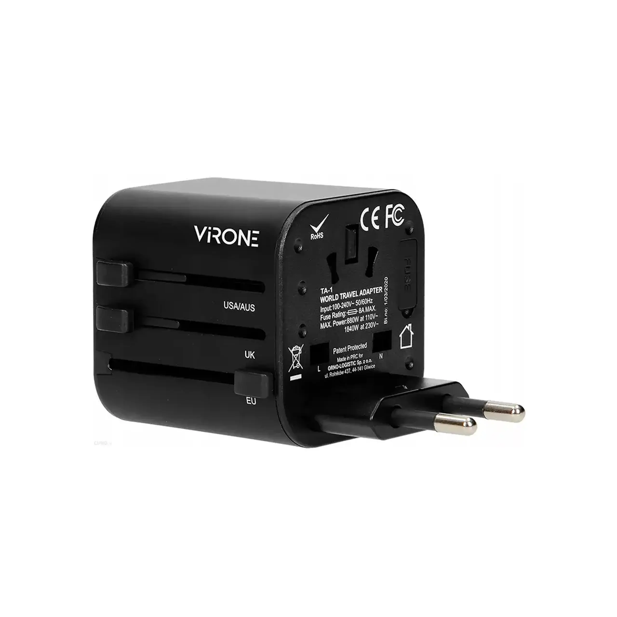 Adaptor universal Virone TA1 8 A 220 - 240 V