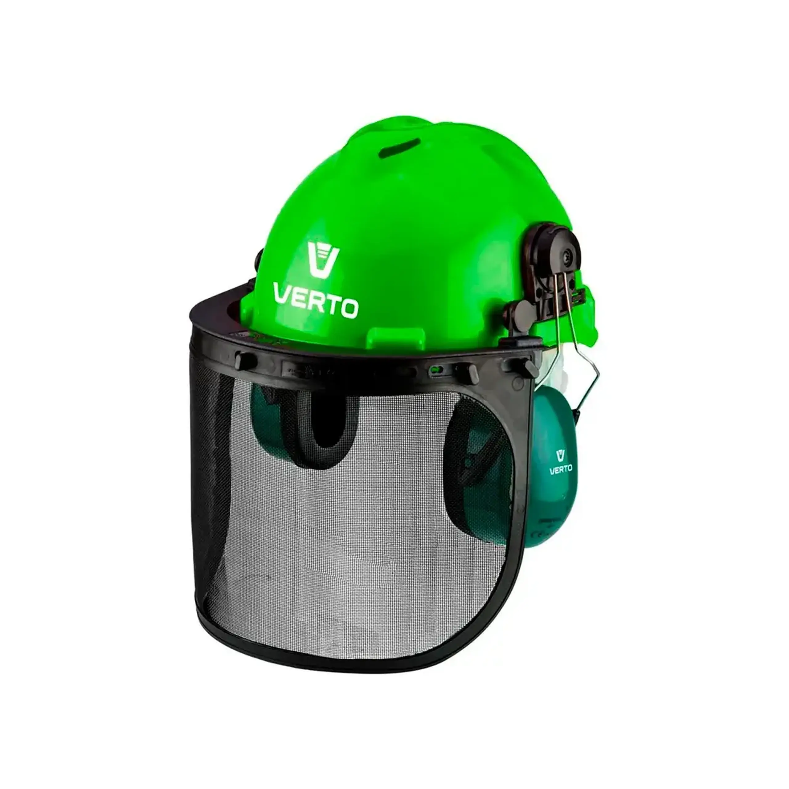 Cască de protecție+Mască+căști de protecție zgomot Verto T52272 verde