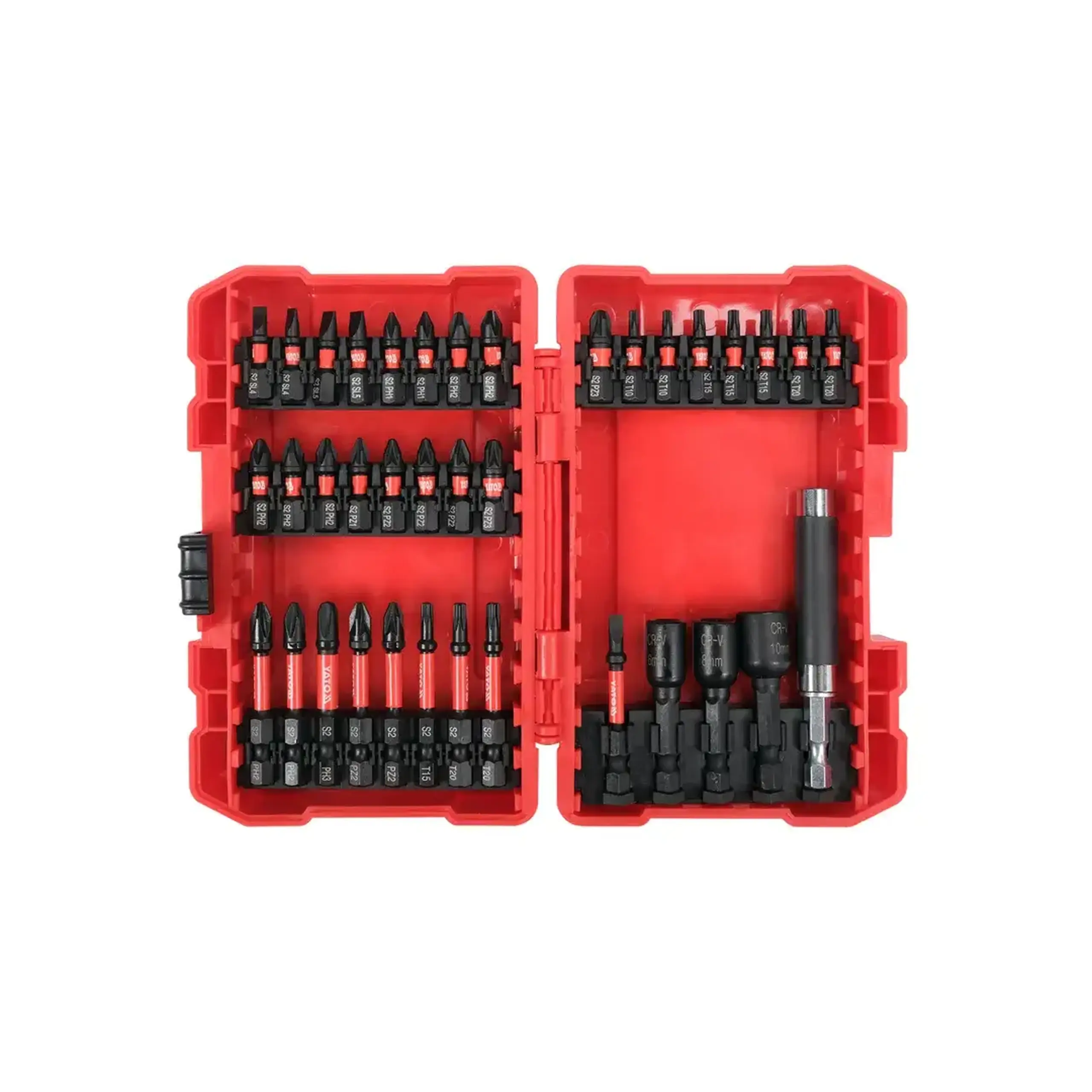 Set biți de impact hexagonal 37 buc. SL, PH, PZ, TX 1/4" (6.3 mm) Yato - Bucăţi în set 37 buc.