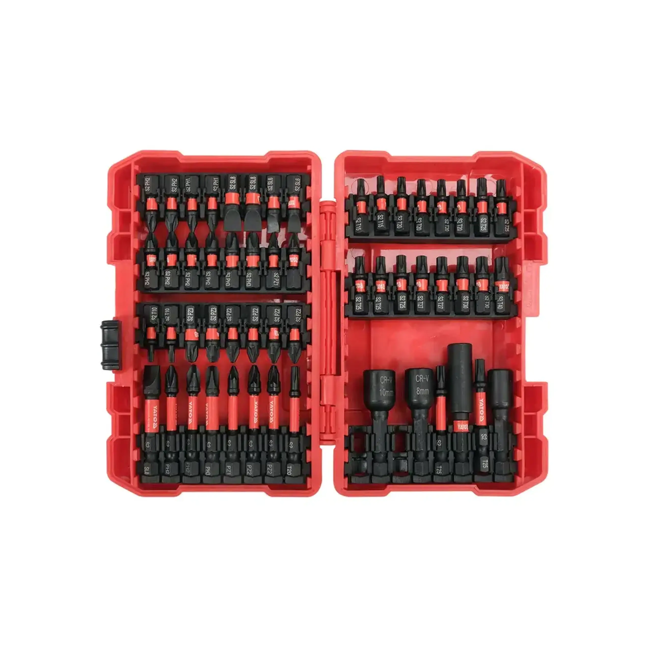 Set biți de impact hexagonal 37 buc. SL, PH, PZ, TX 1/4" (6.3 mm) Yato - Bucăţi în set 54 buc.