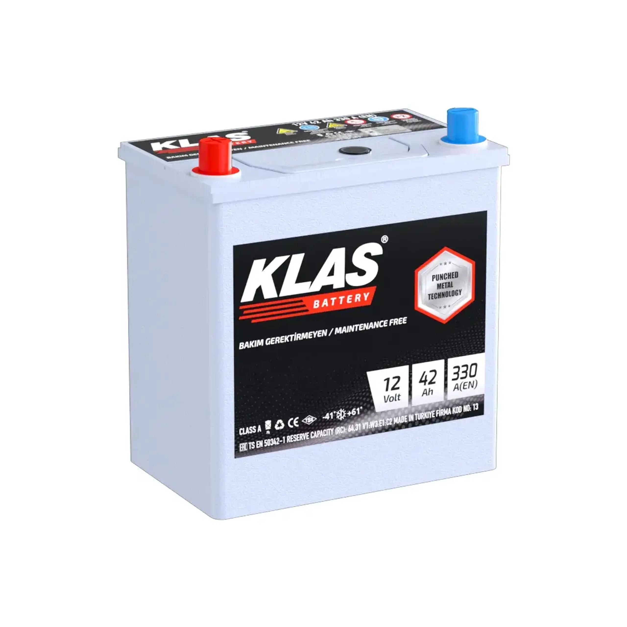 Acumulator B19-SMF 12 V 42 Ah 330 A KLAS - Polaritate plus Stânga
